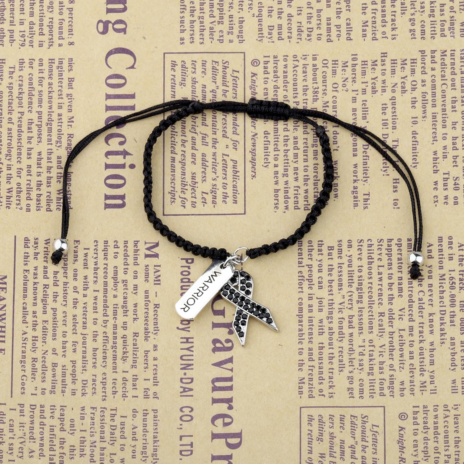 CHOORO Melanoma Cancer Awareness Gift Black Ribbon Adjustable Bracelet Skin Cancer Survivor Encouragement Gift - Image 5