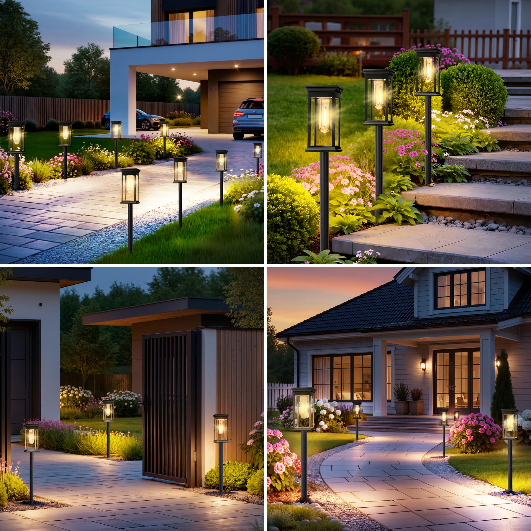 JOYCREATOR Solarlampen für Außen Garten 6 Stück, 800 mAh Superhell Gartenbeleuchtung Solar Außen mit IP65 Wasserdicht, LED Solarleuchten für Balkon Terrasse Rasen Weg Deko, Als Geschenk