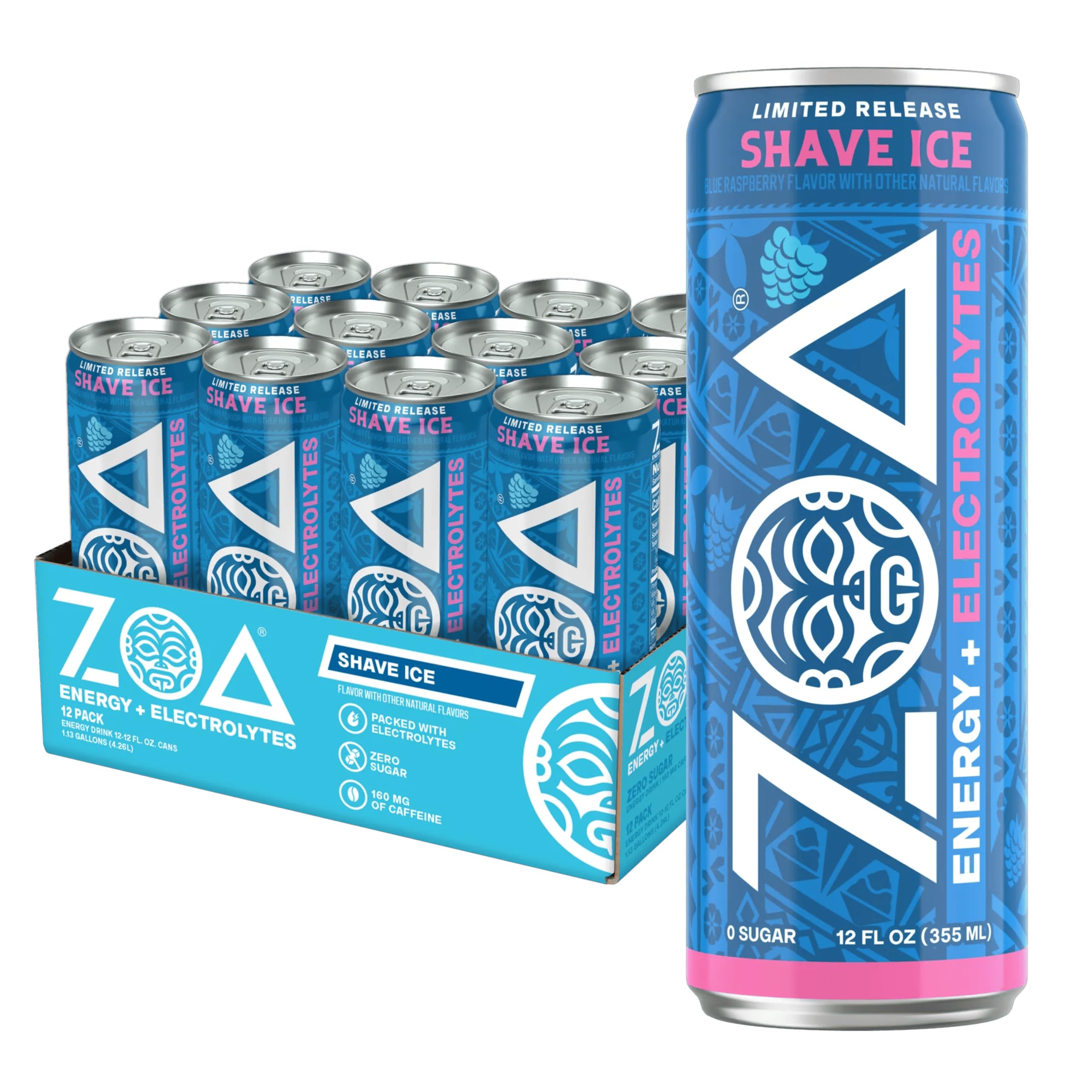 Amazon.com : ZOA Sugar Free Energy Drink with Electrolytes, Blue