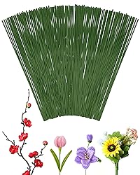 100 PCS FIVEIZERO 18 Gauge Green Floral Wire Stems for Artificial Flower Making,Florist Wire,Flower Wires for Crafts,Alambre para Flores for Wreaths, Flower Arrangements and DIY Projects
