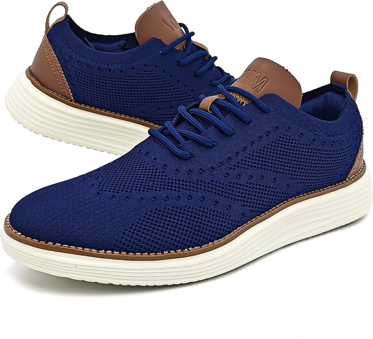 YCMM Mens Casual Dress Shoes Comfortable Breathable Mesh Oxford Business Office Walking Lightweight Tennis Sneakers Blue Size 11 - Image 2