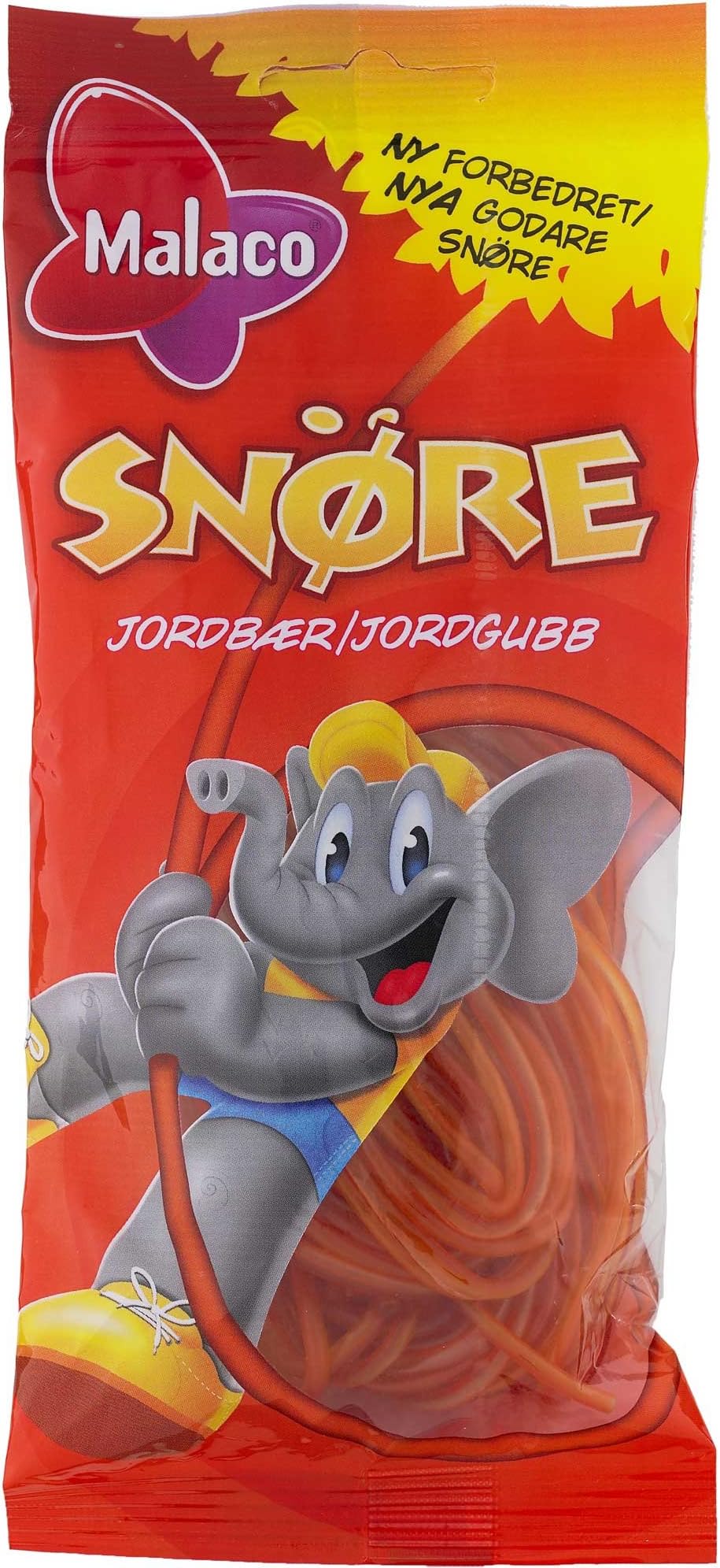 Malaco Strawberry Laces - Scandinavian sweets (Full Bag 94g)