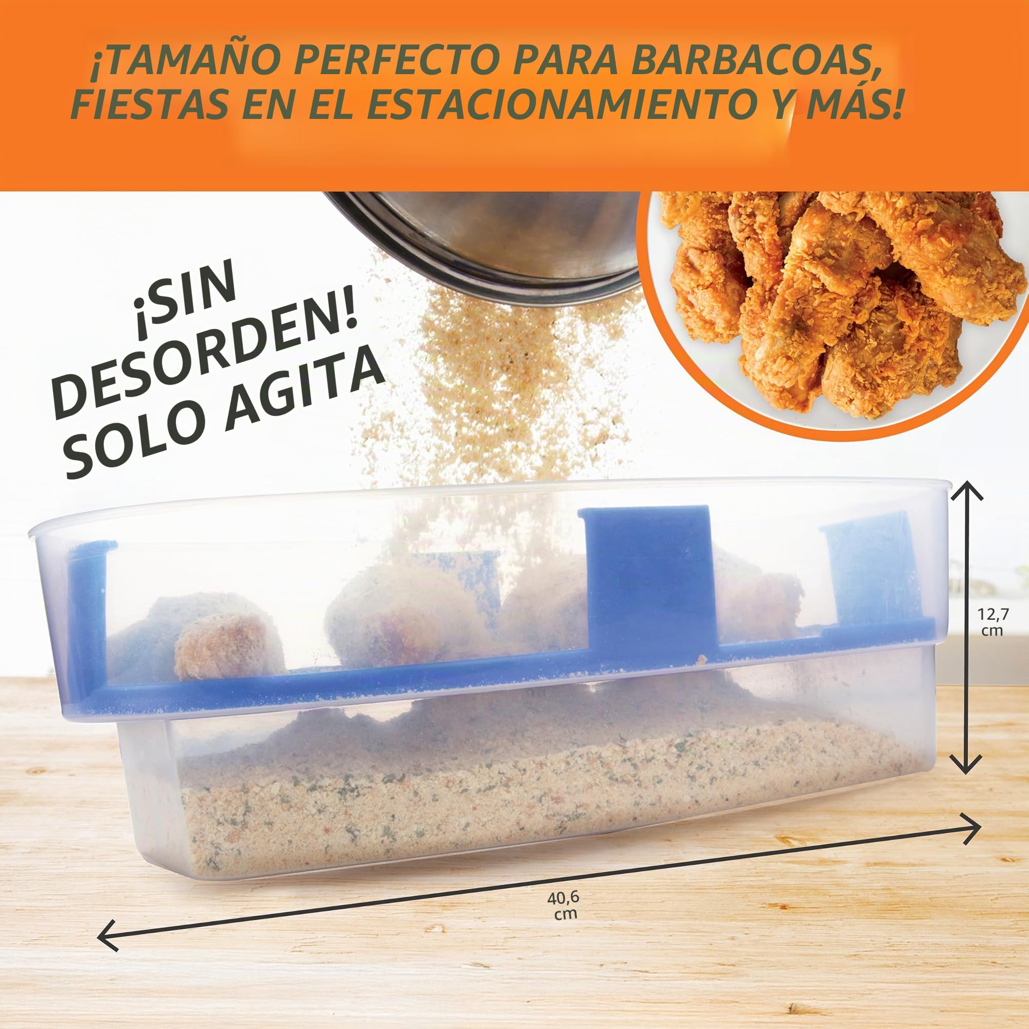 Cook 's Choice Original mejor Breader masa cuenco All-in-One Mess Free panificación en casa o de viaje