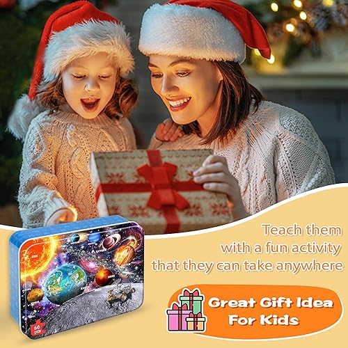 Miniatura 46 de LELEMON Rompecabezas para niños de 4 a 8 años, rompecabezas de 100 piezas para niños, rompecabezas educativos para niños en una caja de metal