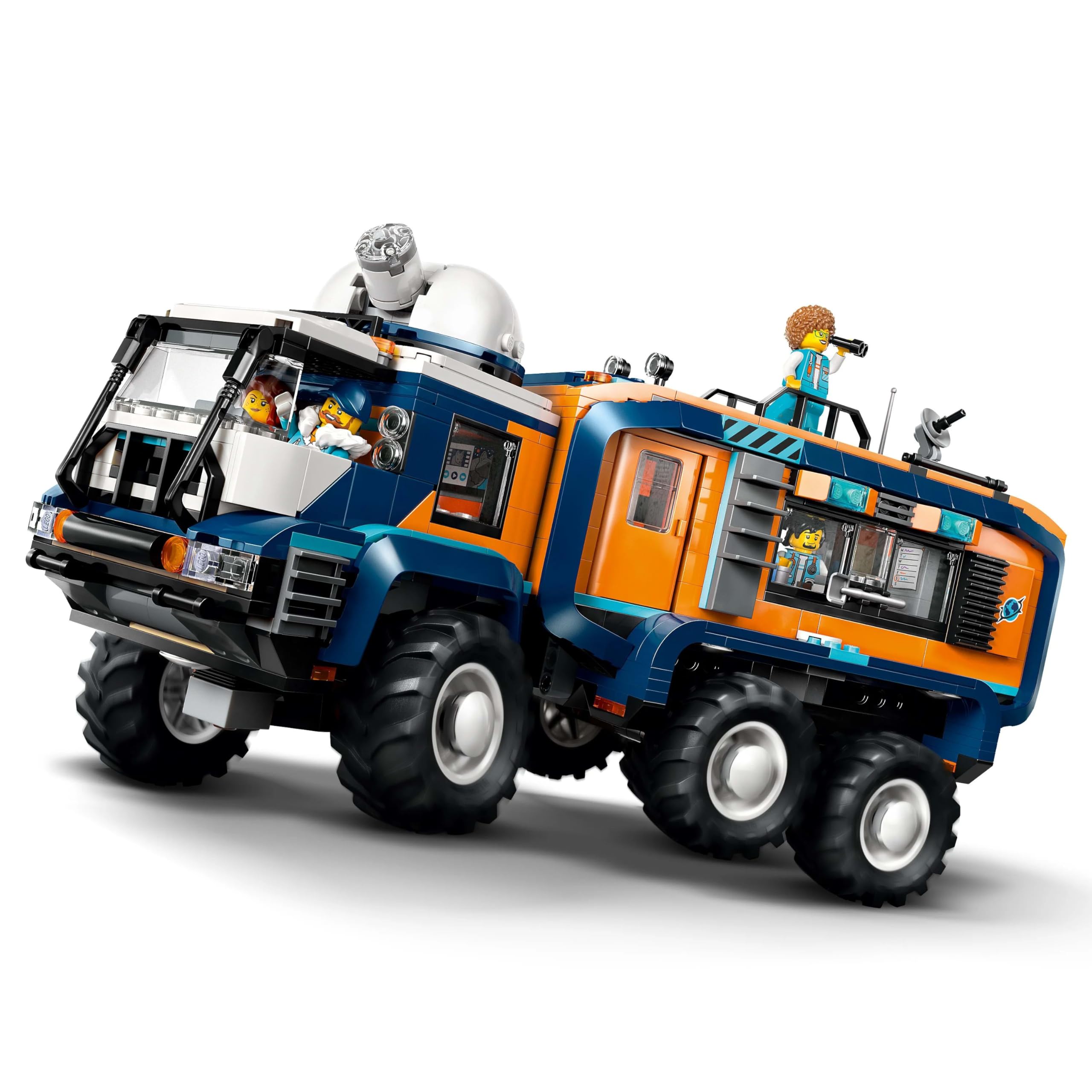 LEGO City Le Camion Scientifique des Explorateurs en Arctique - Jouet Véhicule d'Exploration avec Direction & Suspension - Motoneige, 5 Minifigurines & 3 Figurines de Loups - Cadeau Garçon 8 ans 60471