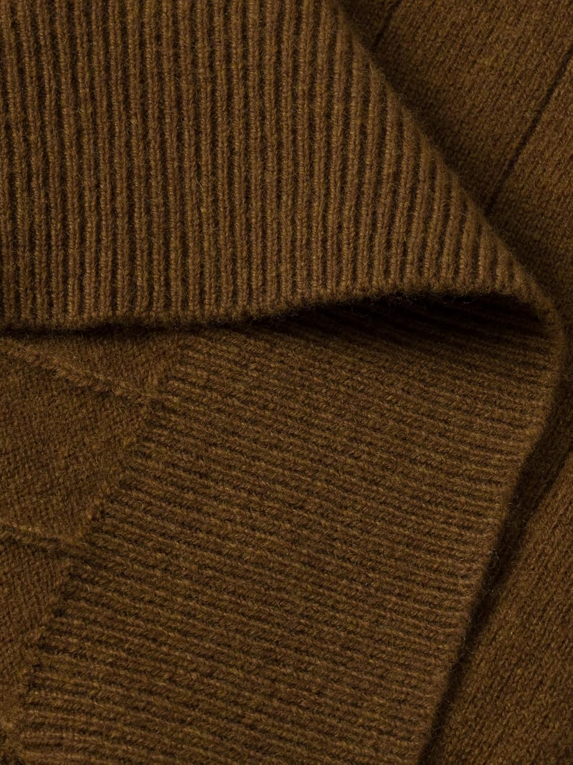 Crew Neck 100% Merino Wool Sweater for Men Pullover Ribbed Casual Fitted Long Sleeve Knit Tops Caramel Size XL - Image 2