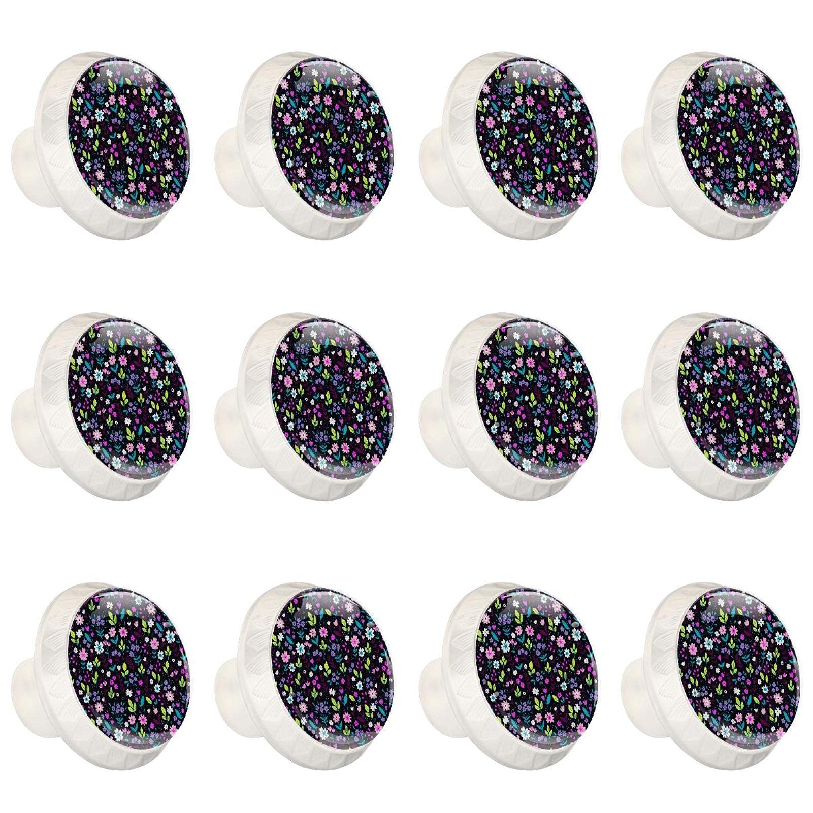 Boutons d'armoires de cuisine ronds en lot de 12 poignées violettes