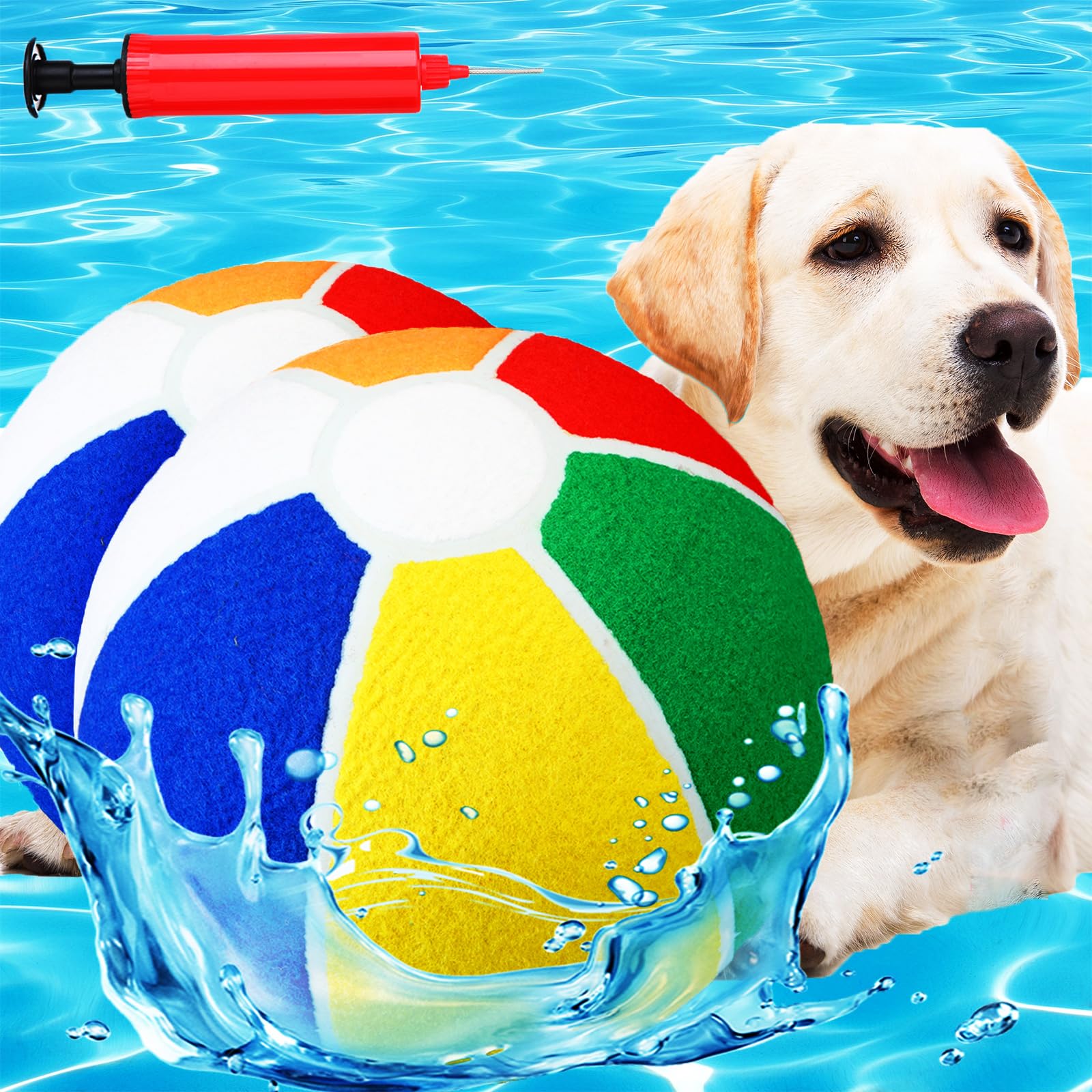 Shappy 2 Pcs Dog Water Toys Giant Pet 9 5 Beach Ball Pool Toys Dog Ball with Air