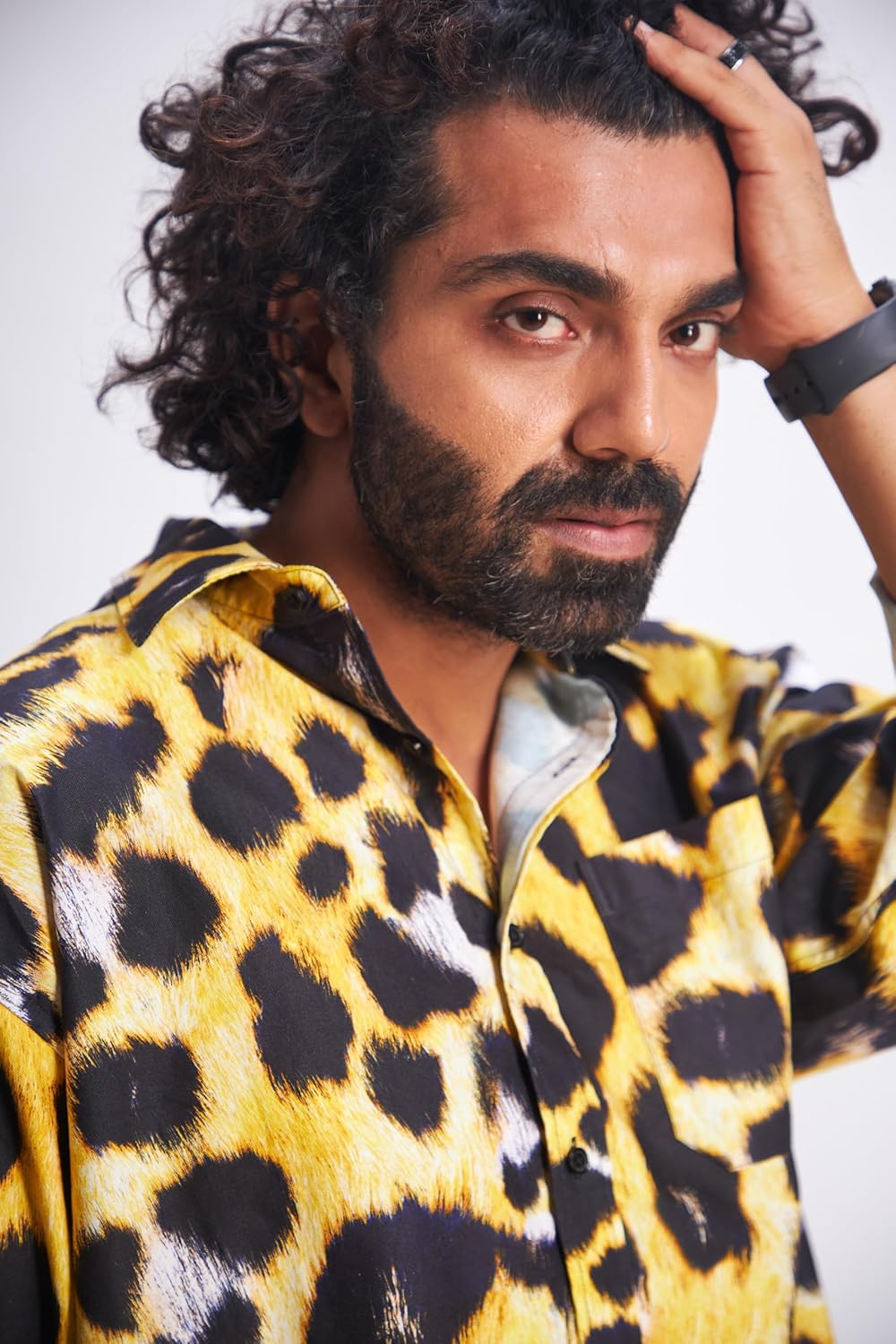 Wildcat Topaz Leopard Print Shirt Men & Women, Long Sleeve Casual Button Down Shirts | Collared Shirts