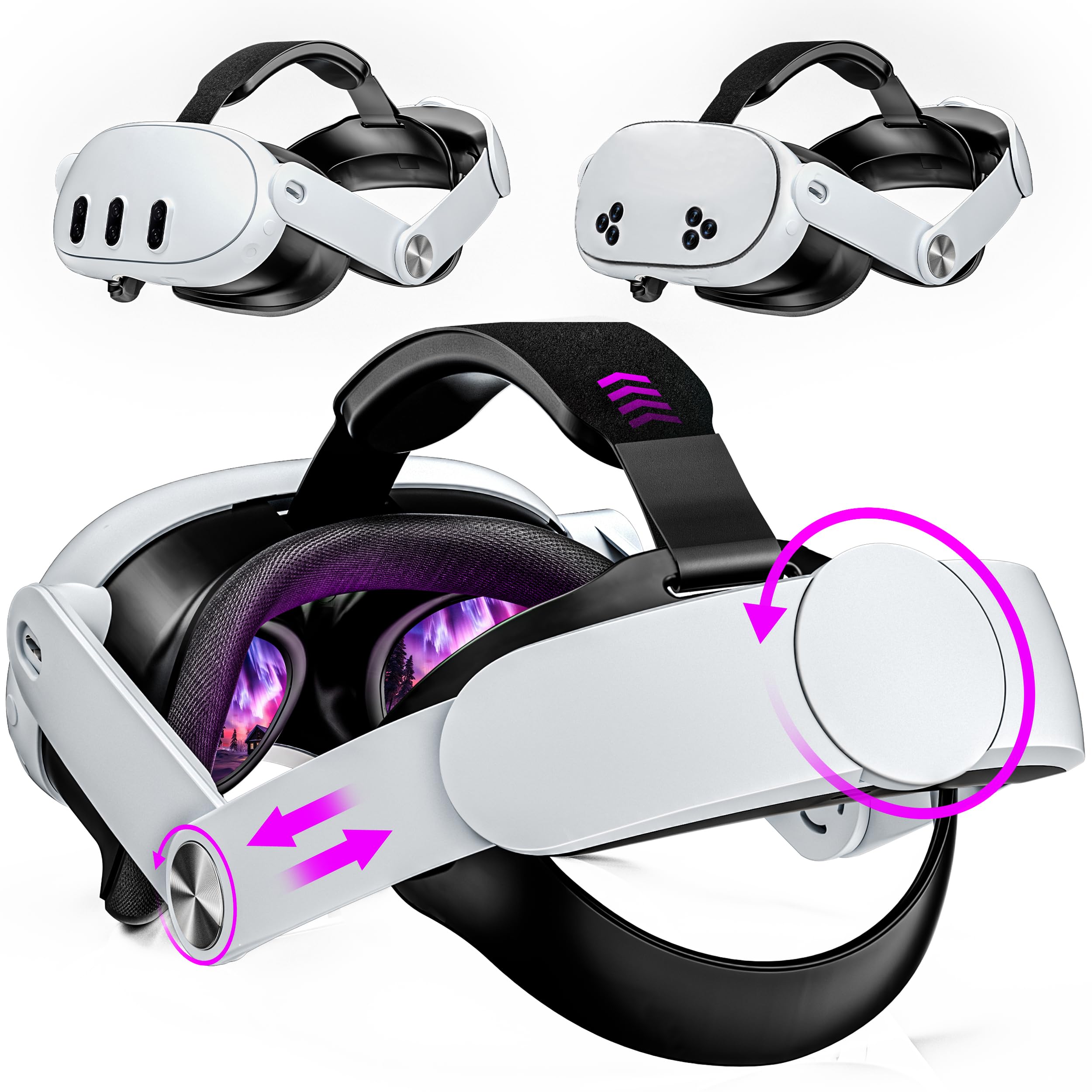 Head-Strap-for-Meta-Quest-3S/Quest 3, Adjustable Elite Headstrap | Quest 3 Strap Replacement for Oculus Quest 3/3S, VR Headset Strap with Large Support Pad for Enhanced Support and Comfort