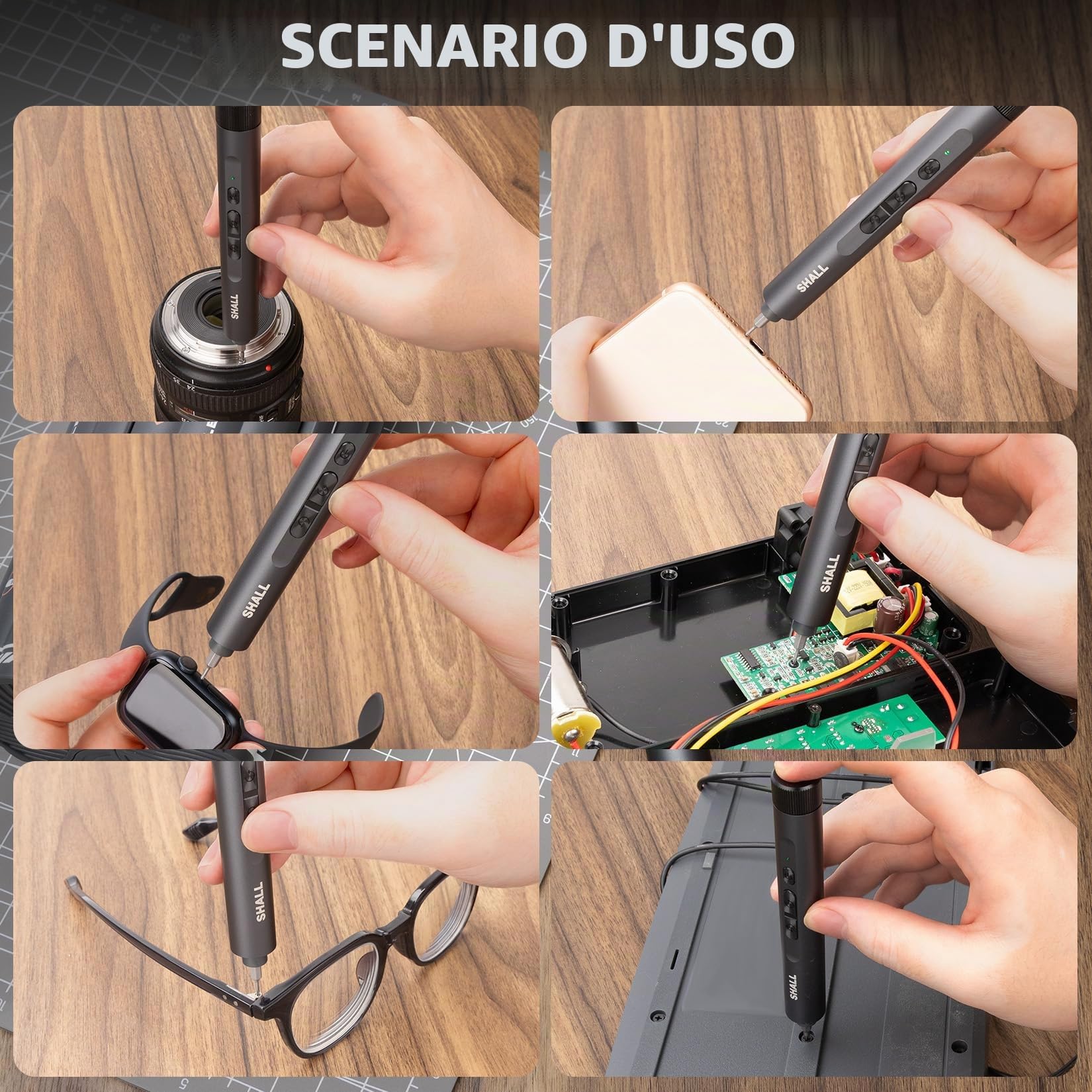 SHALL Set di 127 mini cacciaviti elettrici, 120 punte S2, con cacciaviti elettrici e manuali a penna, per laptop, iPhone, occhiali ed elettronica