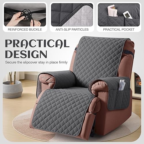 Miniatura 4 de KinCam Funda 100% impermeable para silla reclinable, fundas de sofá reclinable para mascotas, perros, funda de sofá reclinable, protector de muebles