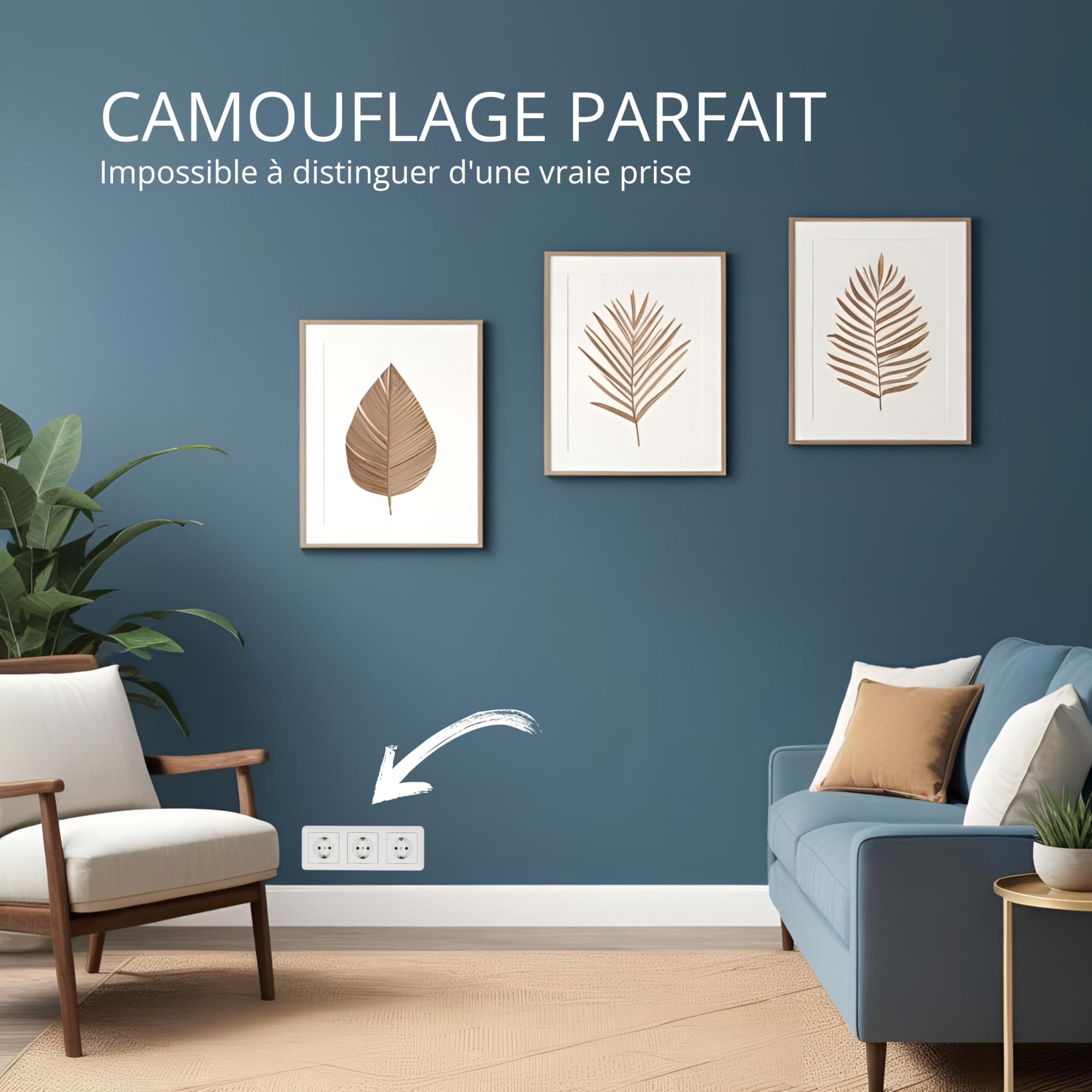 Coffre multiprise | Ouverture magnétique et serrure spéciale | Coffre mural pour rangement invisible | Compartiment secret pour l'argent, les