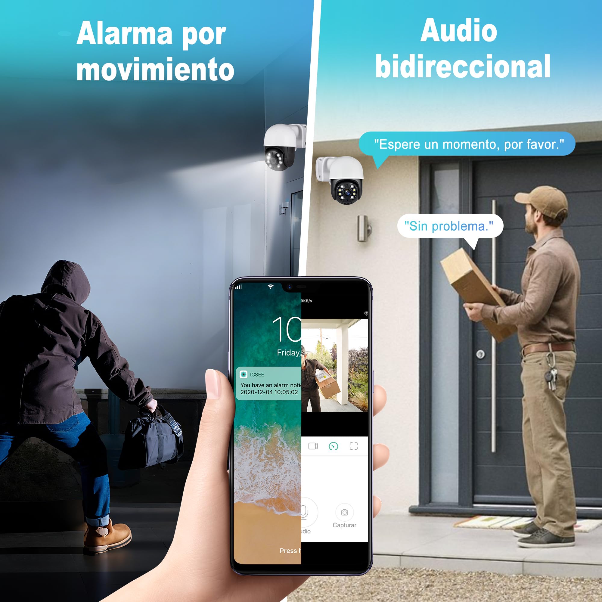 Juego de cámaras de vigilancia 4K para Exteriores, 8 Canales PoE con Disco Duro de 1 TB, Grabador de vídeo en Red para Sistema de cámara CCTV para Seguridad en el hogar, Solo Funciona con cámaras IP