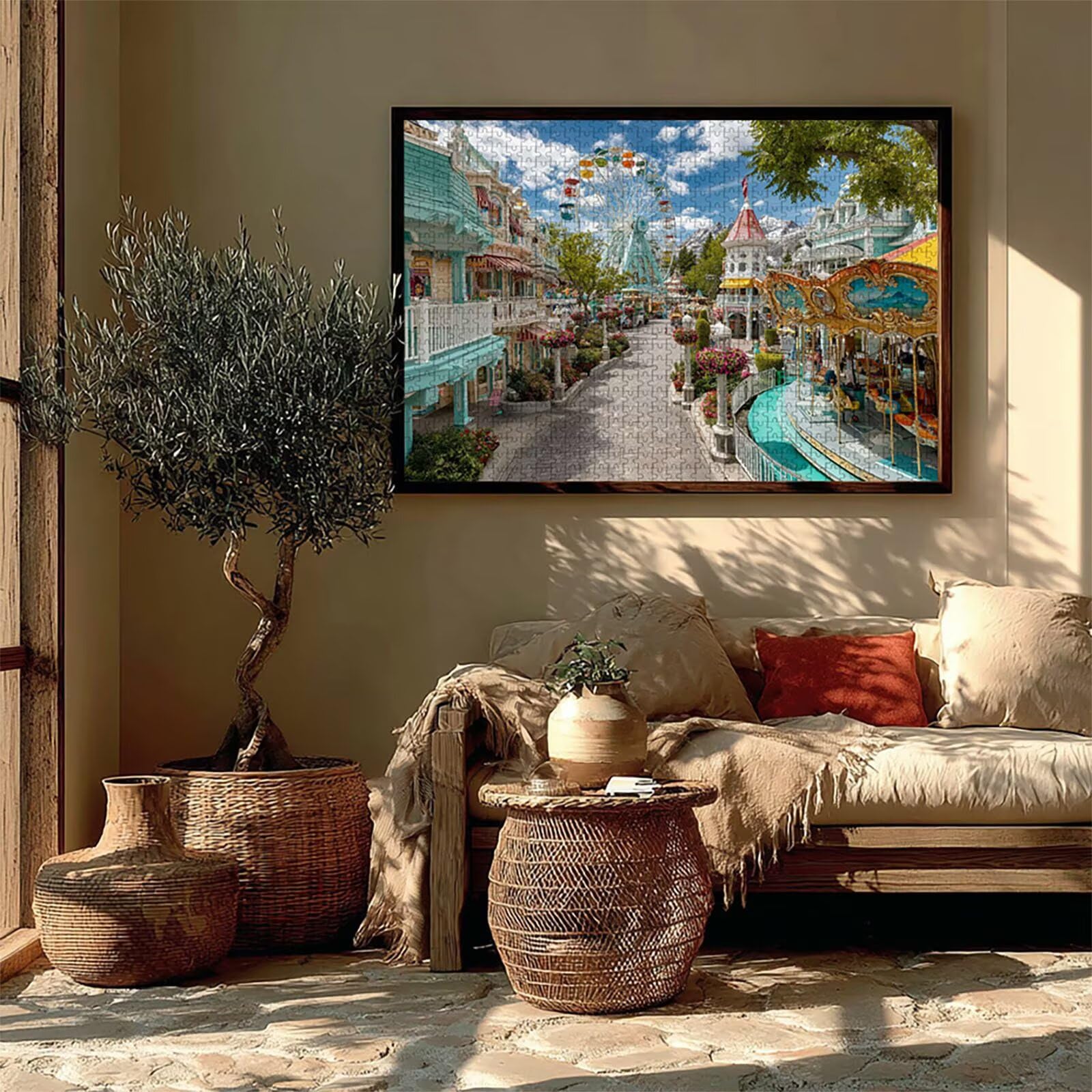 Puzzle Arte con Scatola Paesaggio, Architettura Puzzle Legno 2000 Pezzi Adulti 99x70cm, Attività di Intrattenimento ad Alta Difficoltà, DIY Classici Gioco, Jigsaw Per Tutta La Famiglia, Regalo, T-3649