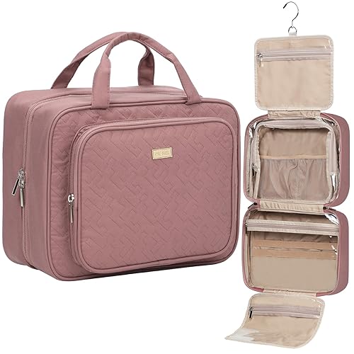 Miniatura 1 de NISHEL - Bolso organizador de viaje con 4 compartimentos para artículos de aseo personal, estuche grande colgante para maquillaje y cosméticos,