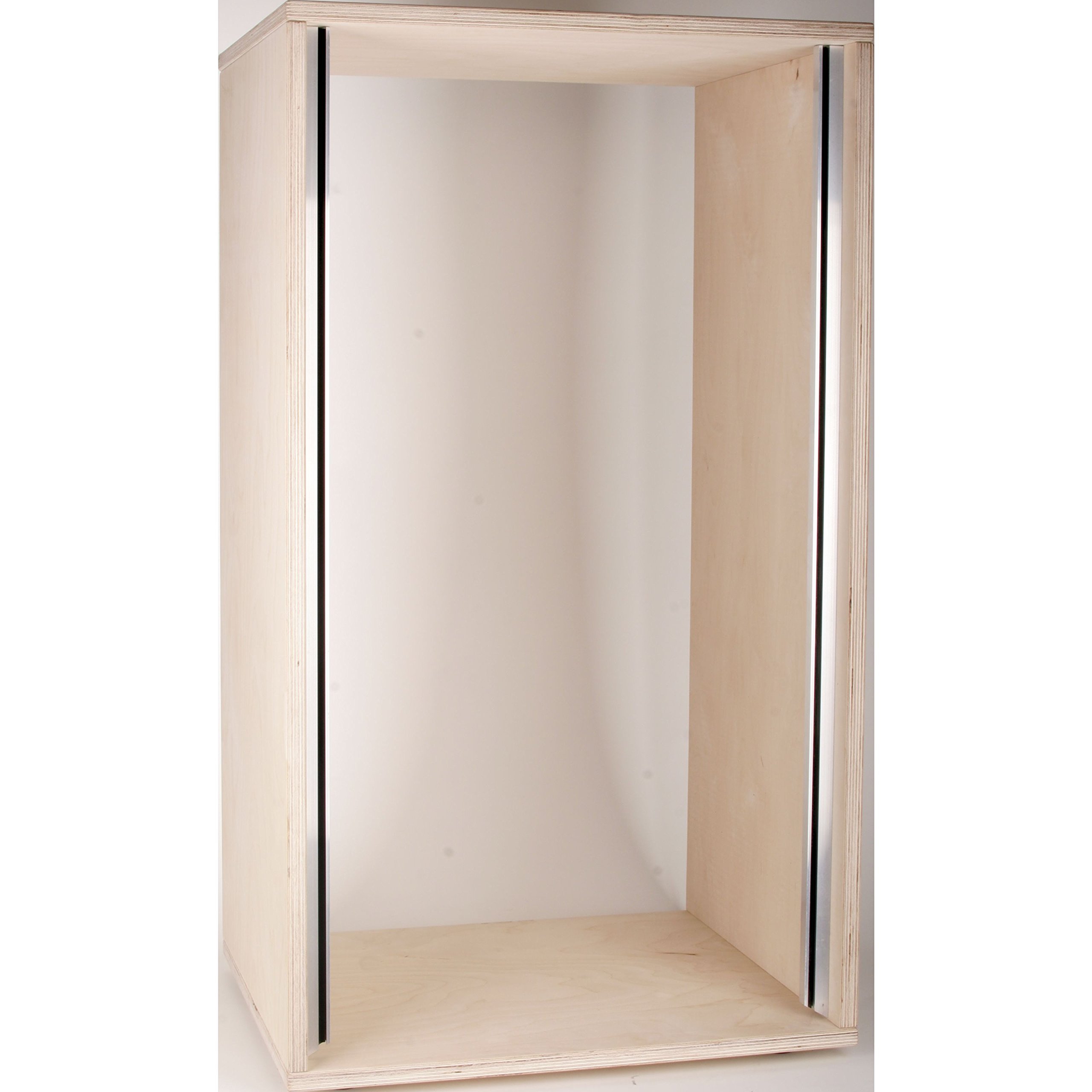 Höhenverstellbares Studiorack, 18mm Multiplex, 20 HE, naturbraun, Bausatz, 530x450x950mm, inkl. Rackschrauben, Gummifüße, einfach aufzubauen, ideal für Studio-Equipment