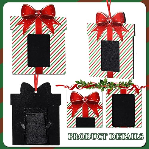 Miniatura 5 de 24 marcos de fotos de madera de Navidad, adornos de Navidad para fotos familiares, adornos de Navidad para colgar, marco de árbol de Navidad, caja