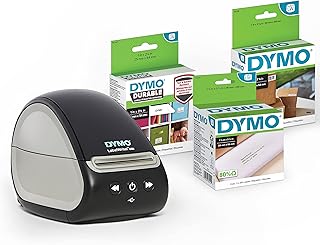 DYMO LabelWriter 550 Label Printer Bundle, Label Maker with Direct Thermal Printing, Automatic Label Recognition, Includes 1 Roll Each: Address Labels, Durable Multipurpose Labels