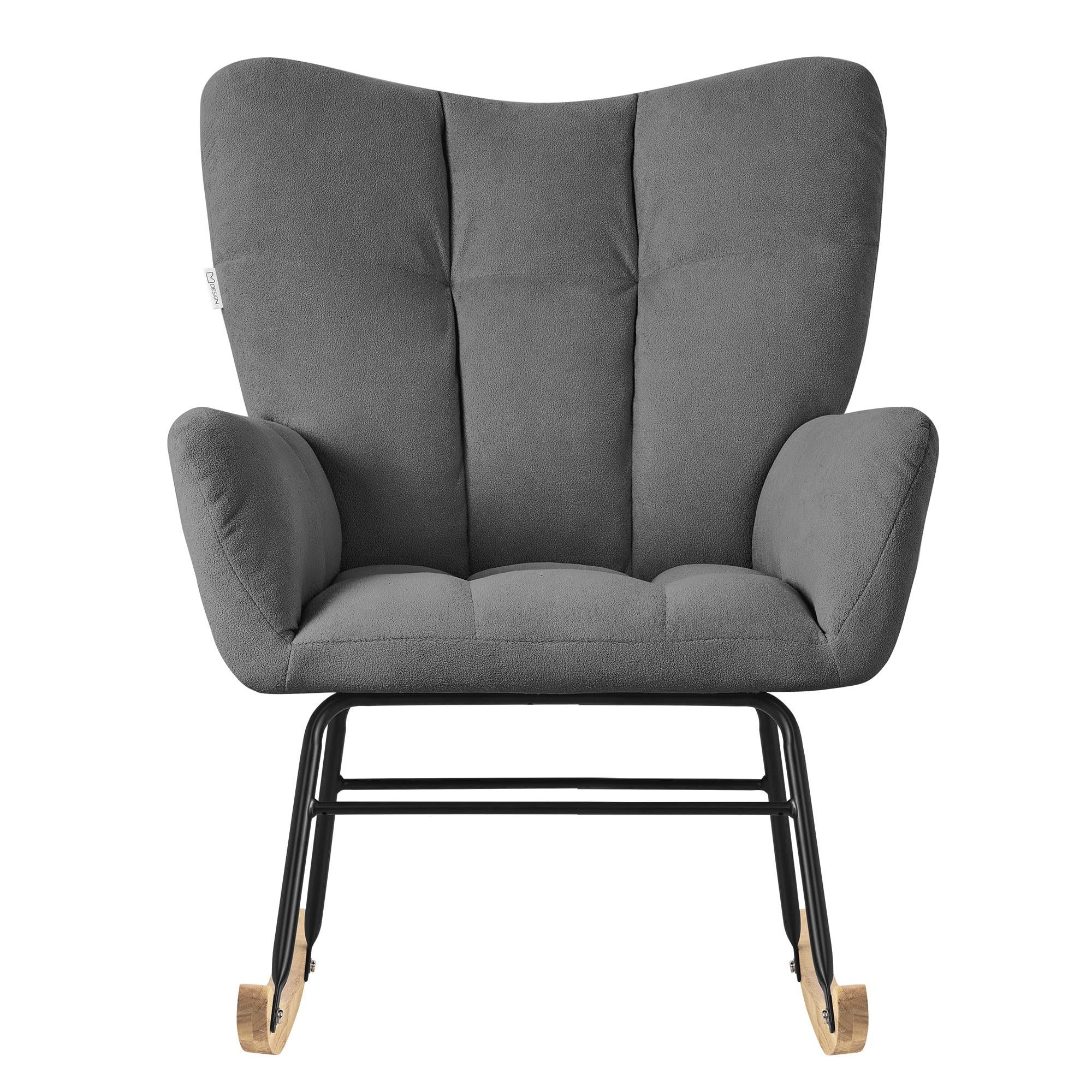 ML-Design fotel bujany ciemnoszary z pokryciem frotte tapicerowany z drewnianymi prowadnicami lezanka z podlokietnikami do salonu sypialni i balkonu rozkladany fotel
