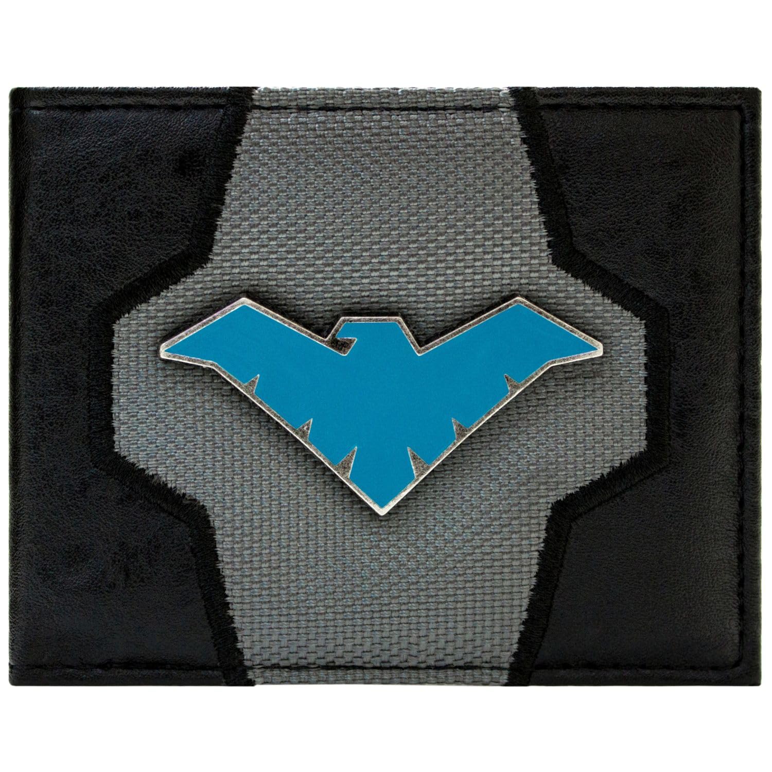 Original Suit Metal Badge Wallet Bi-Fold ID & Card Holder, Blue