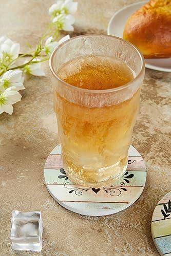 Miniatura 7 de Juego de 6 posavasos de cerámica absorbentes con soporte, bonitos diseños divertidos, estilo moderno de granja, únicos y personalizados para