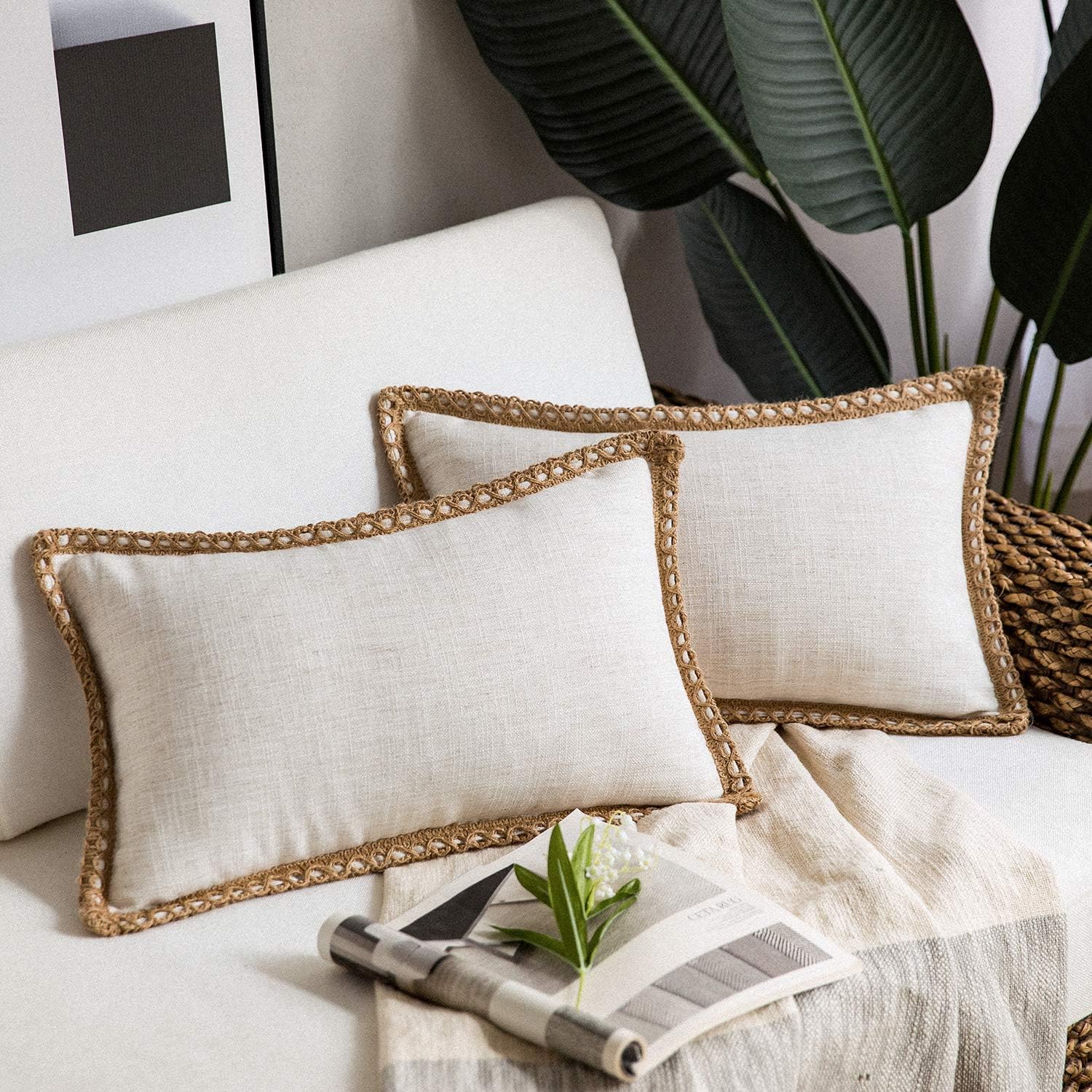 Amazon.com: Phantoscope Pack of 2 Farmhouse Decorative Throw Pillow ...