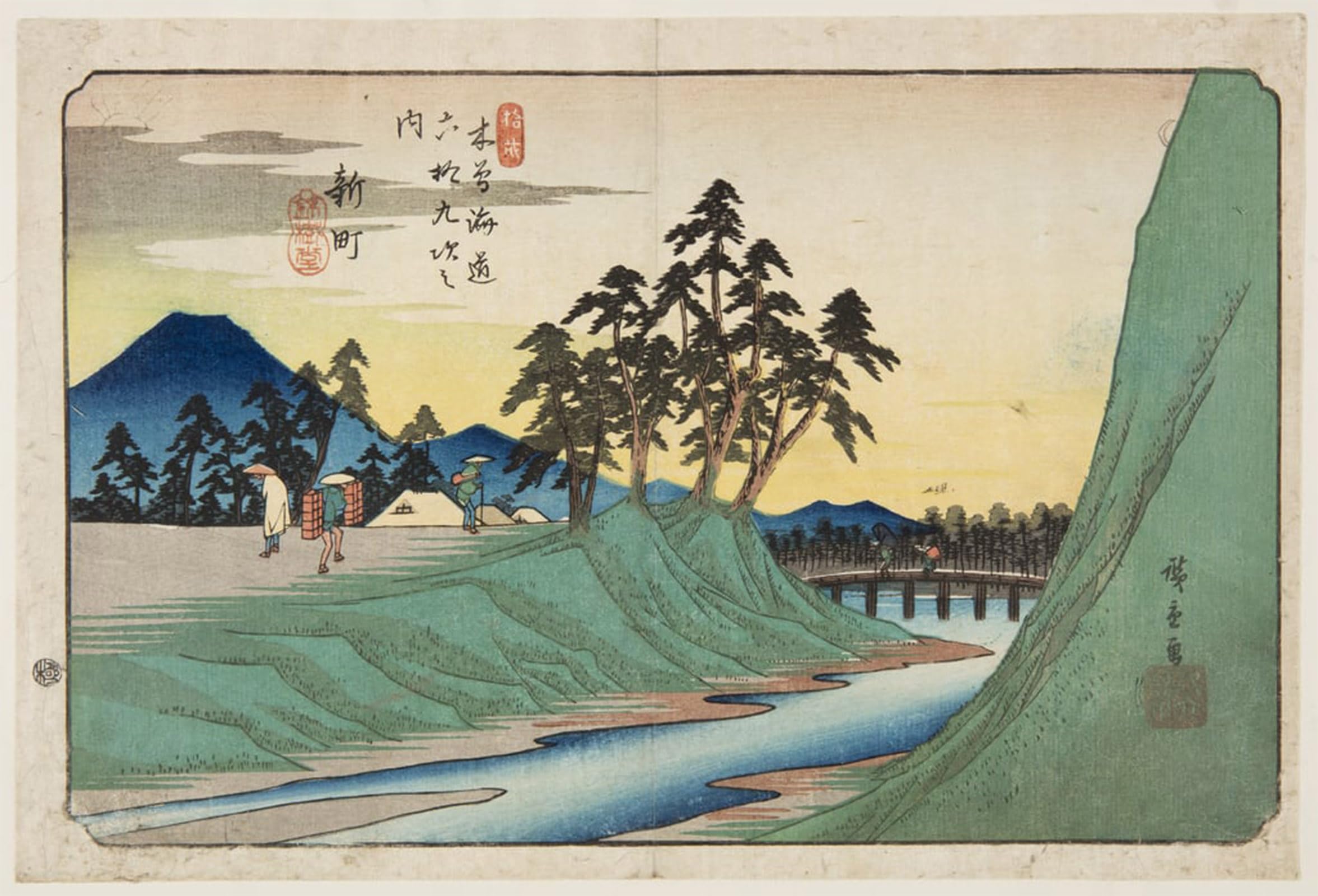 Tableaux Pas de Shinmachi Hiroshige image abstraite maison - 5