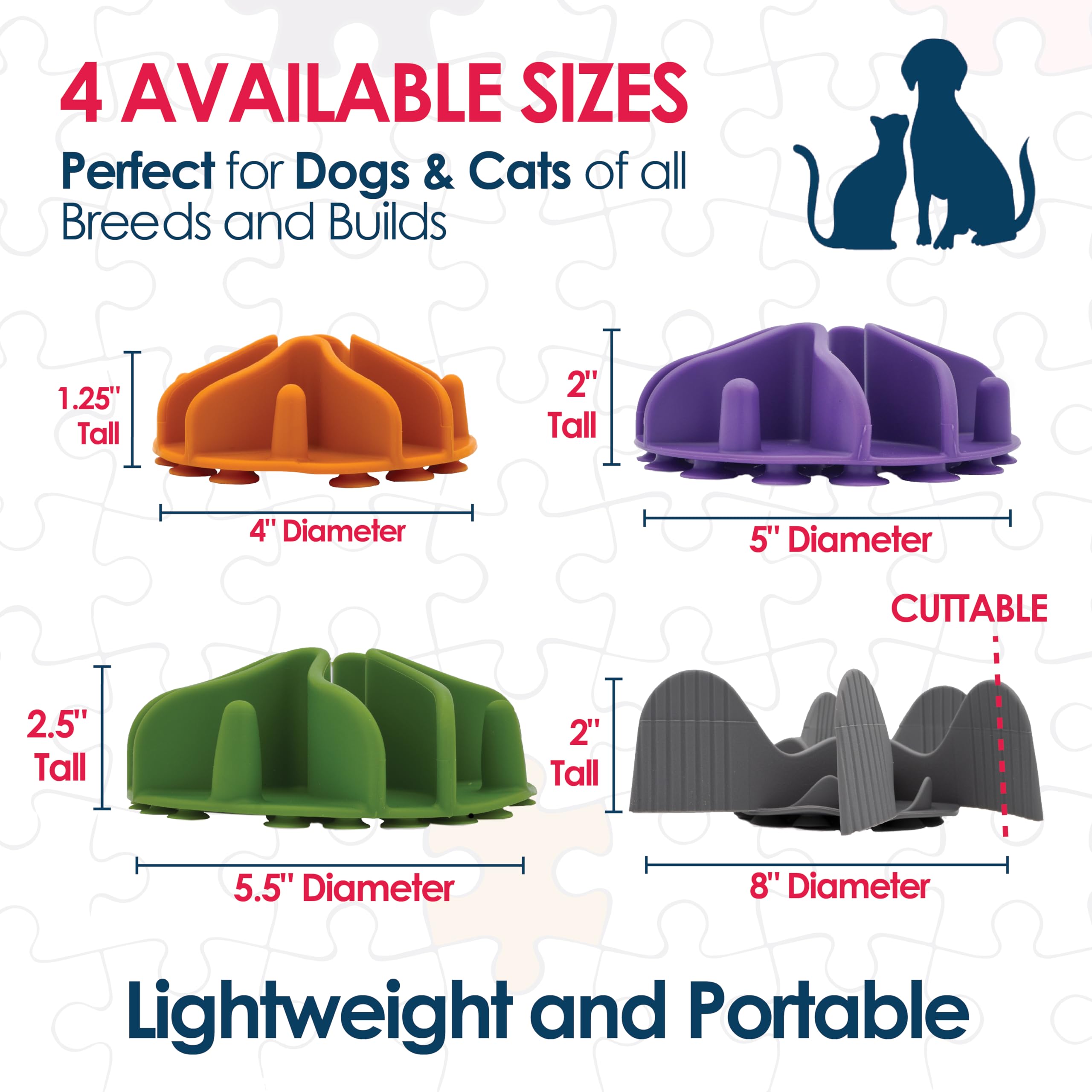 Palz&Co Paw Puzzles - Cuenco de alimentación lenta para cuencos medianos para mascotas, redondo de 5 pulgadas, color morado