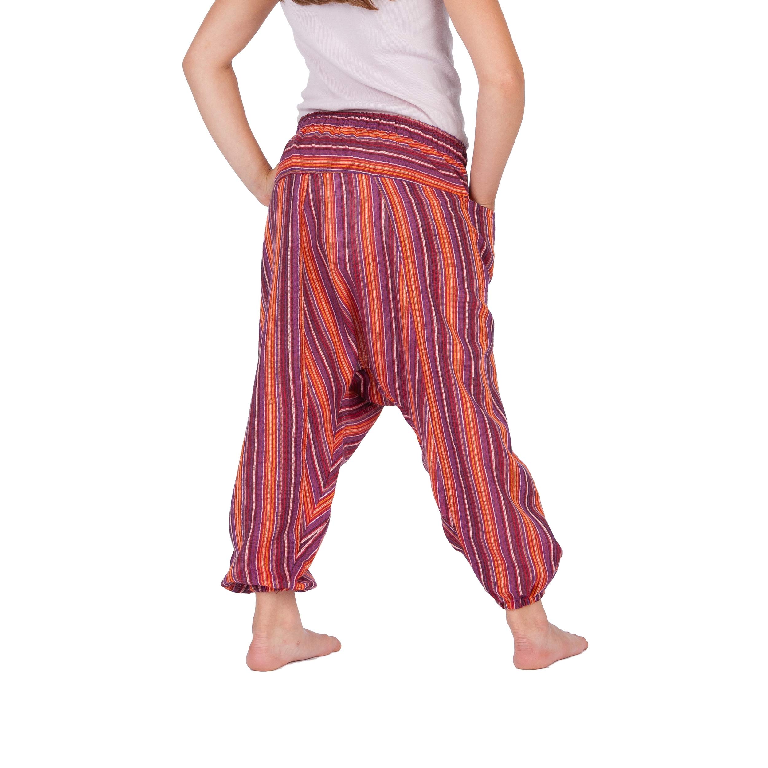 Pantalones de harén para niños, diseño de rayas, tallas 92-146