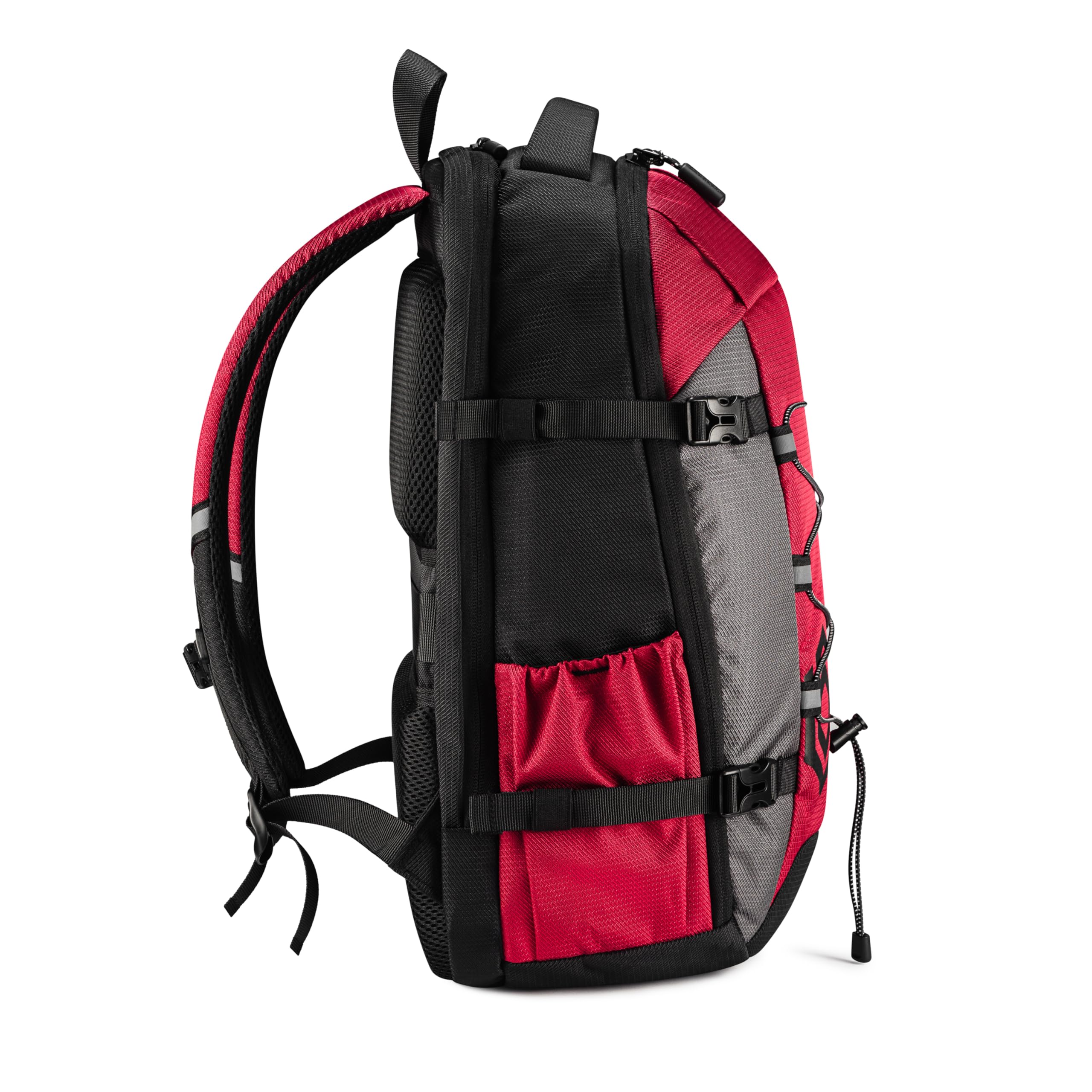 BARRENS Sac à dos de randonnée pour homme et femme - Étanche - 29 l - Avec compartiment pour ordinateur portable 15,6" - Pour le sport d'affaires, Rouge avec des accents noirs, Mittelgroße