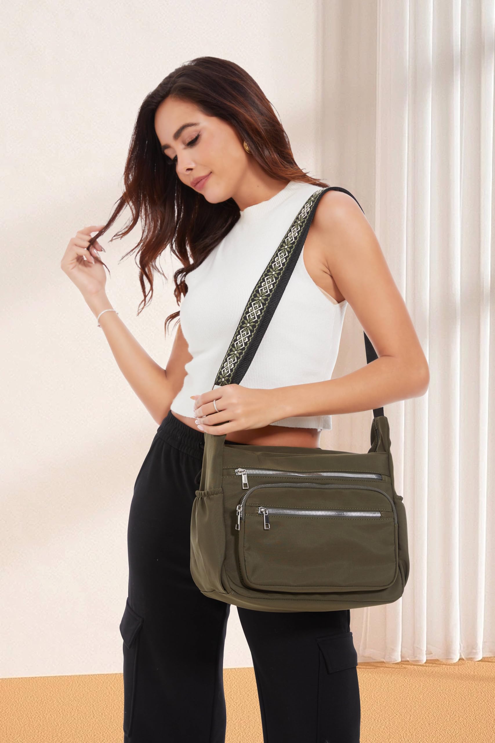 Fancy Forest Tote Bag for Women - Shoulder Handbag Bag with Multiple Pockets, Crossbody Purse for Ladies' Travel, Work