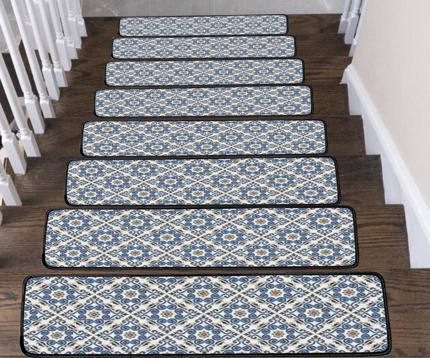 Mexican Foam Yoga Mat, Spanish blue tile print pattern, Mexico tile