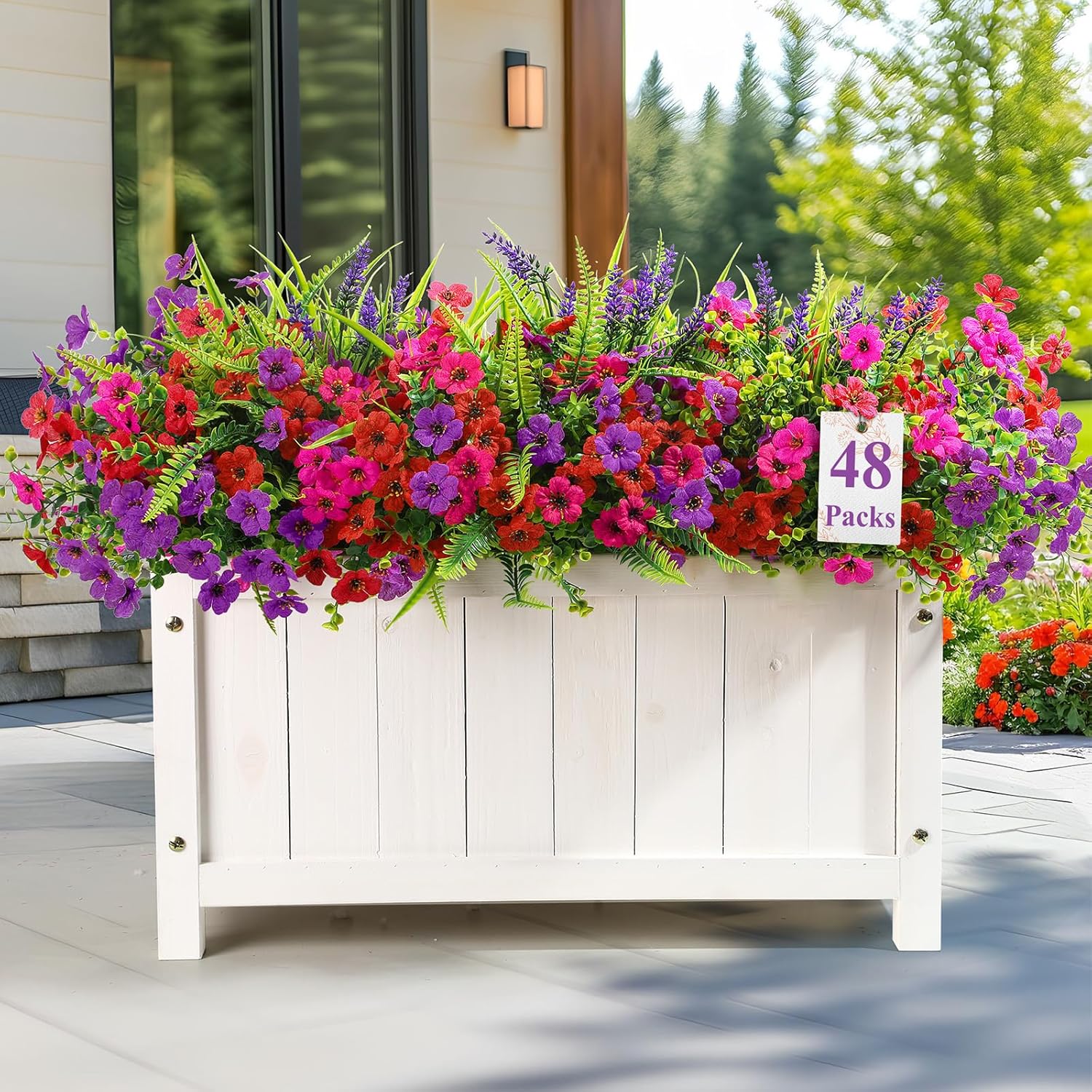 48 bundles artificial flowers for outdoors decor