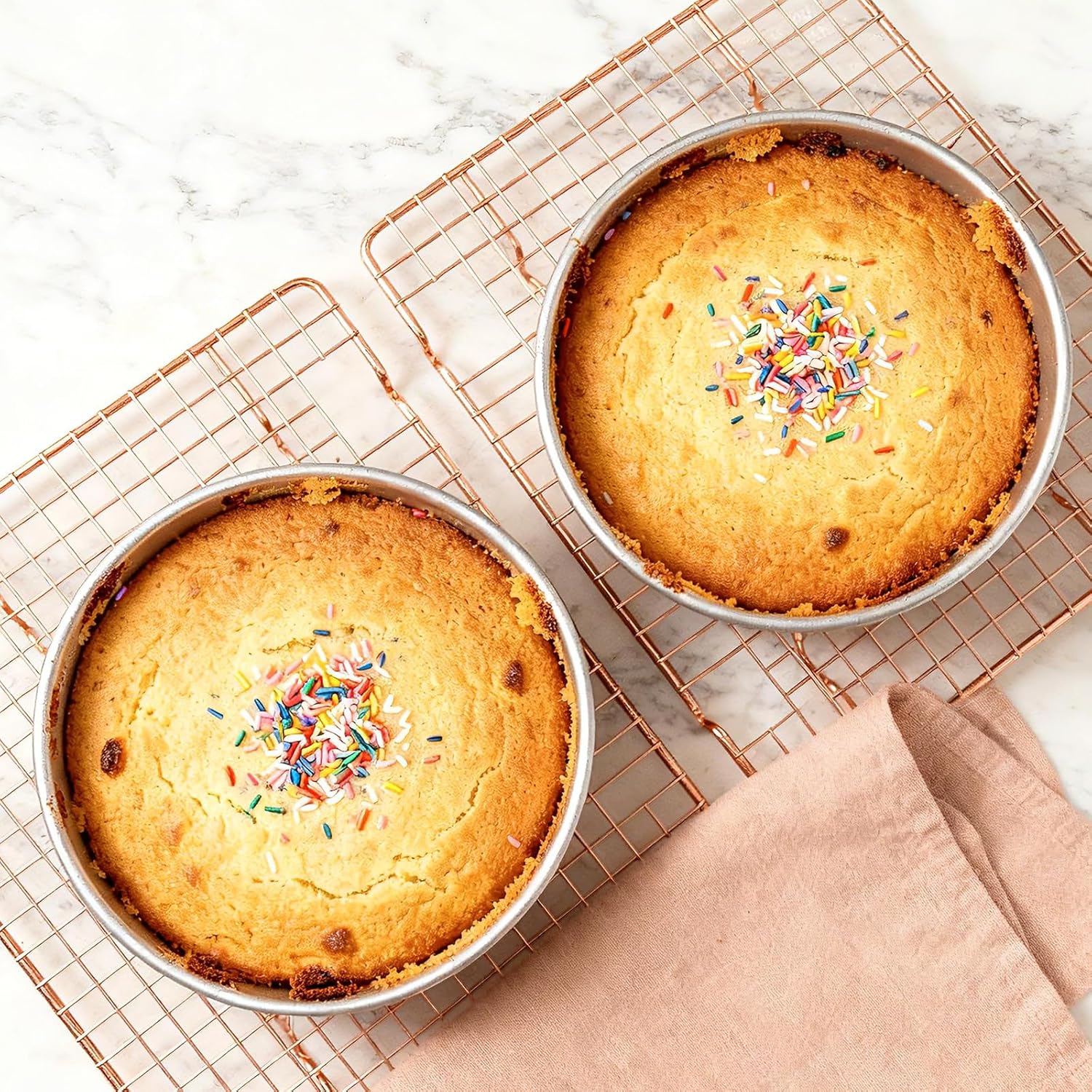 8 inch Cake Pans, Round Baking Layer Cake Pan Set of 2, Stainless Steel Mirror Finish & Dishwasher Safe for Birthday, Party, Wedding - Image 5