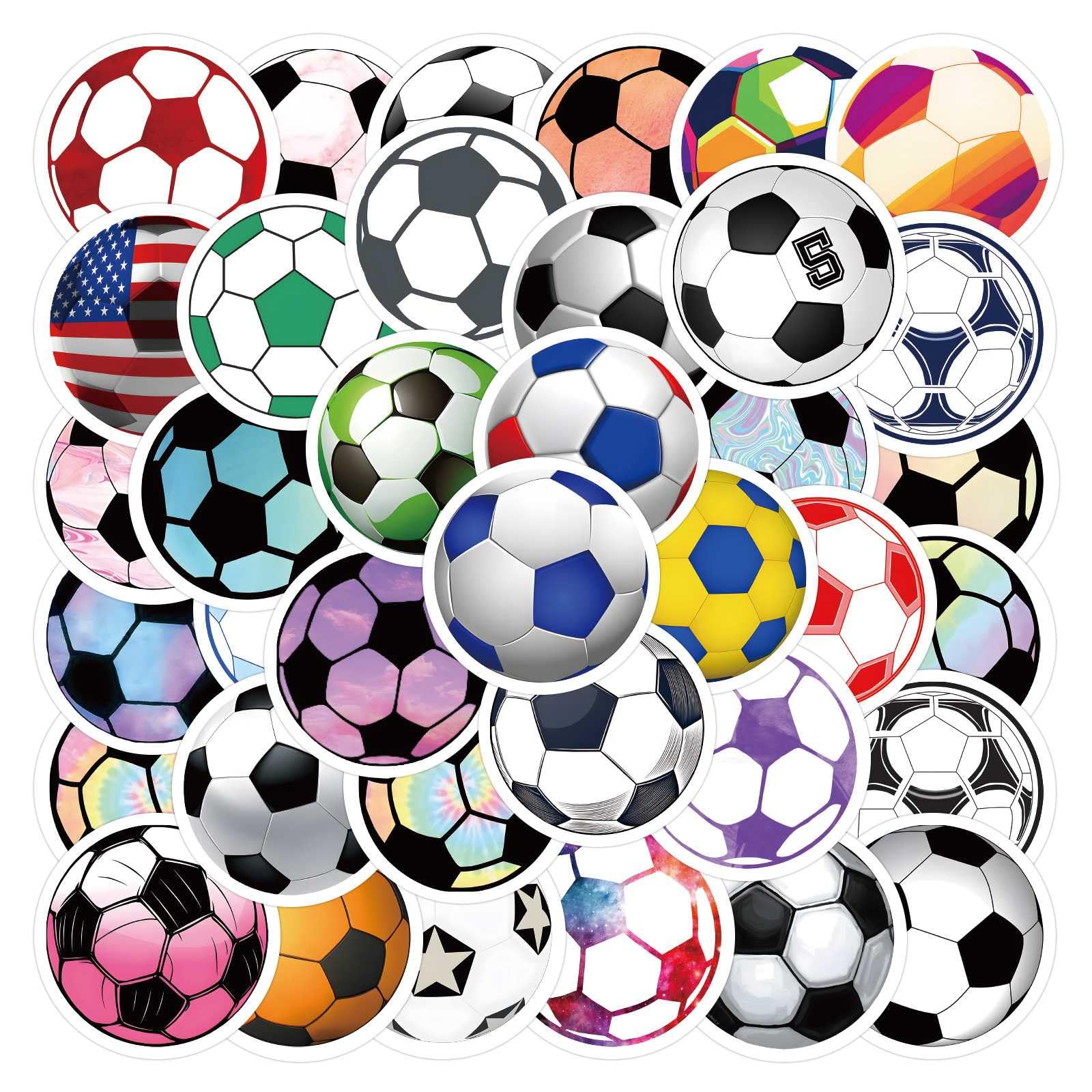 60pcs Soccer Stickers for Kids Teens Adults, Football Sticker for Water Bottle Scrapbook Journal, Waterproof Vinyl Sports Decals for Lapotop Luggage