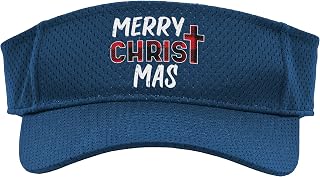 Merry Christmas Christian Jesus Christ Xmas God Religious Sport Sun Visor, Youth, One Size, Navy