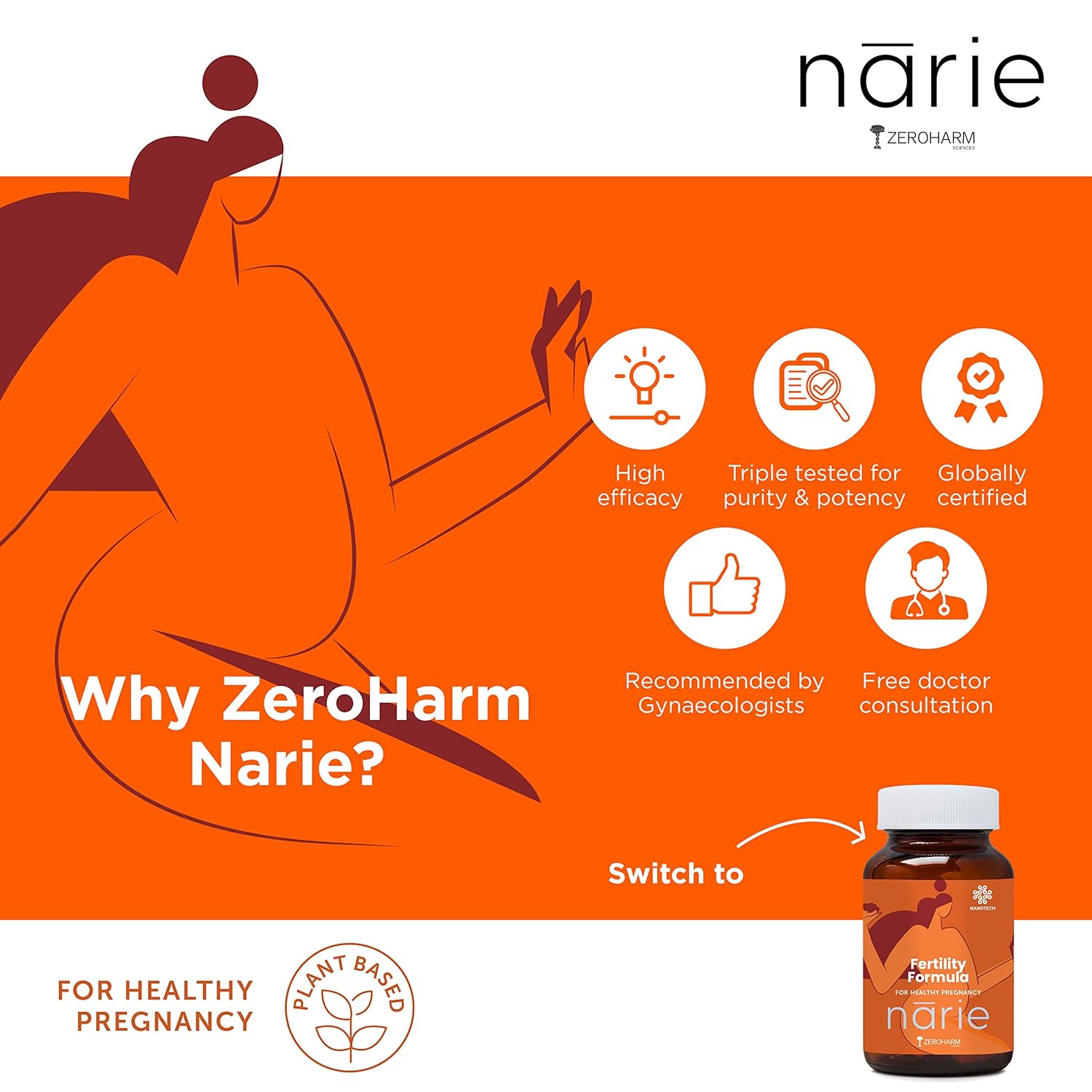 Zeroharm Narie Breeding Formula Pills | Natural conception | Healthy pregnancy | Prevents pregnancy complications. Asparagus, Jivanti, Shivalingi, Chaste Berry and Black Kohosh | 60 vegetarian pills Zeroharm Narie Breeding Formula Pills | Natural conception | Healthy pregnancy | Prevents pregnancy complications. Asparagus, Jivanti, Shivalingi, Chaste Berry and Black Kohosh | 60 vegetarian pills