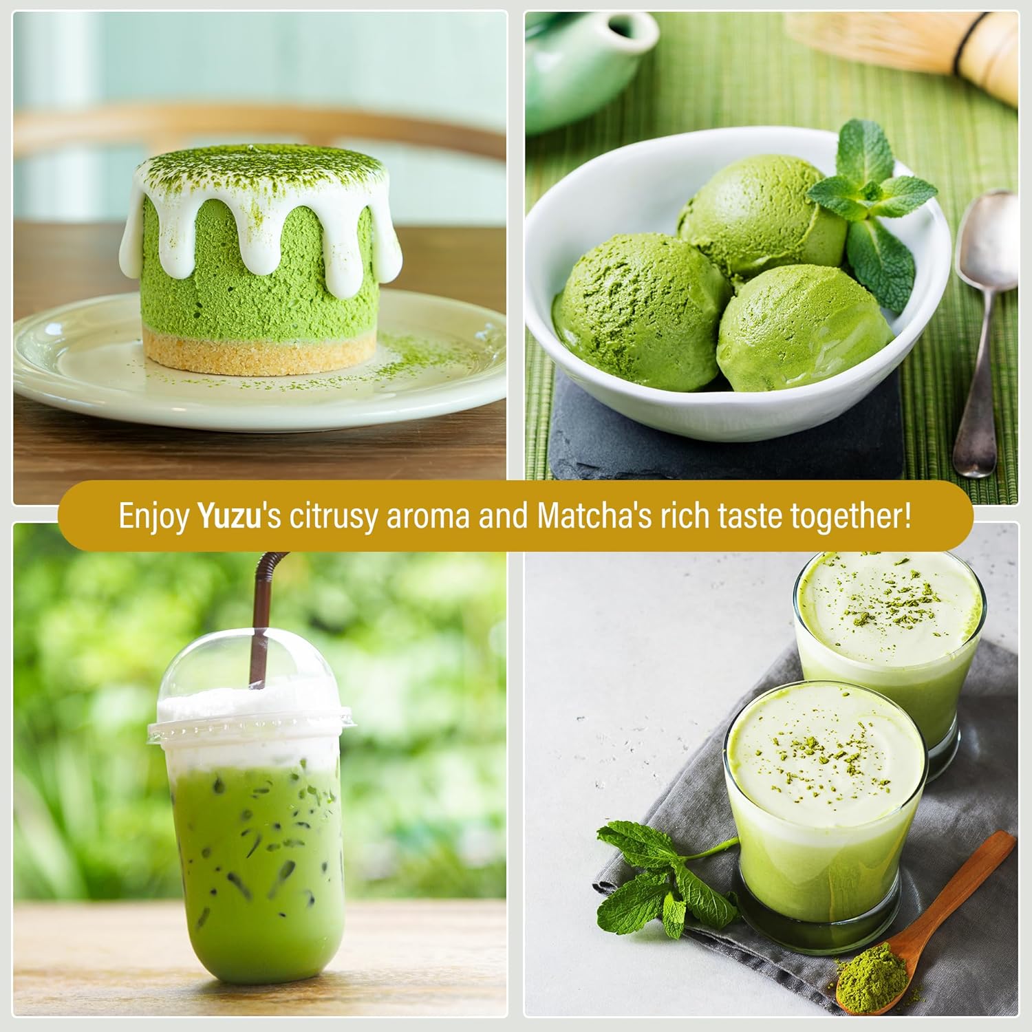 MAEDA-EN Matcha Booster Yuzu Green Tea Powder 240g 3 Pack Japanese Origin Resealable Pouch for Latte Smoothies and Baking 27144 3pk