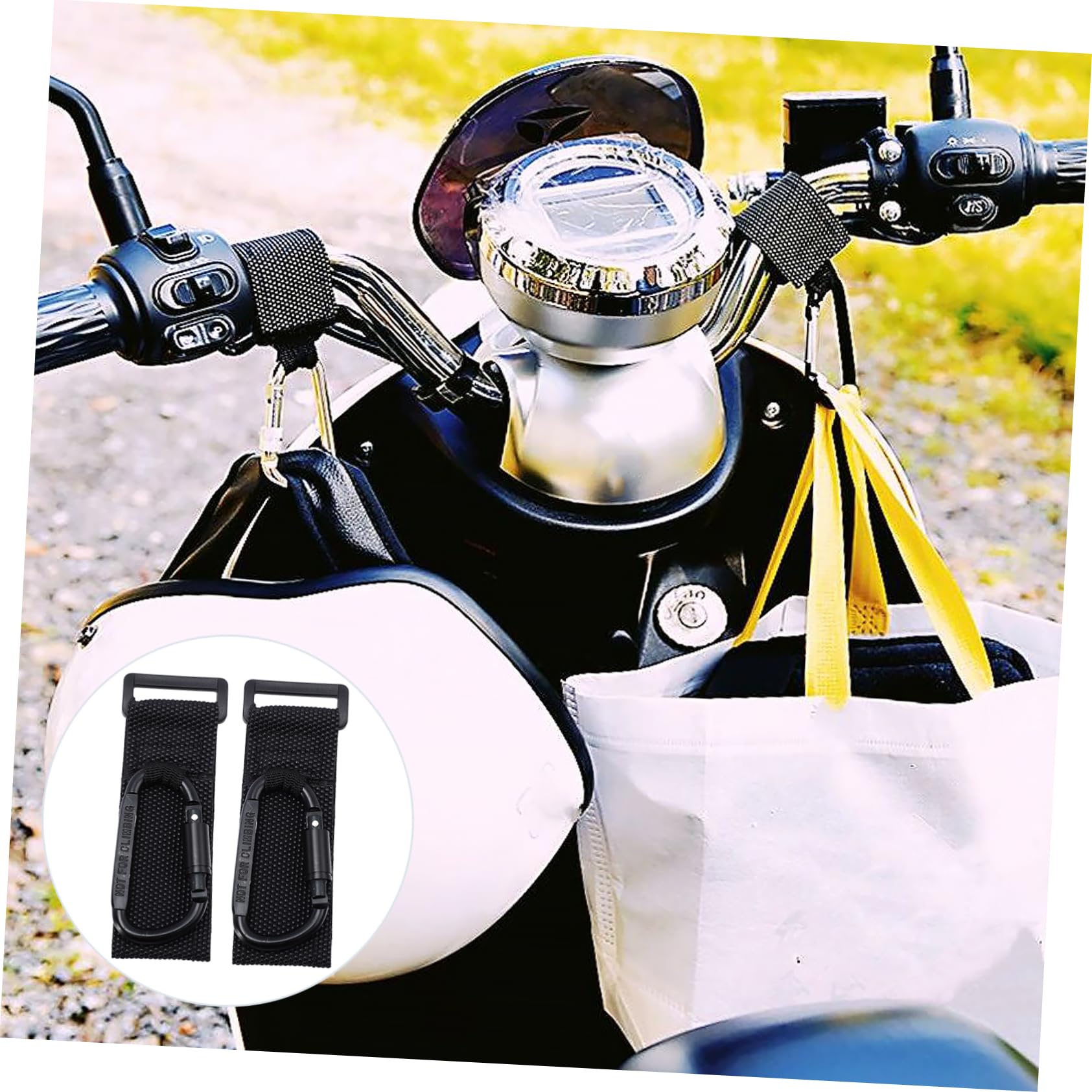 Yardwe 16 Pièces Crochets Poussette Antidérapants pour à Main et Poussette Accroche pour Poignée de Trottinette Électrique et Électrique Suspension Pratique pour Accessoires