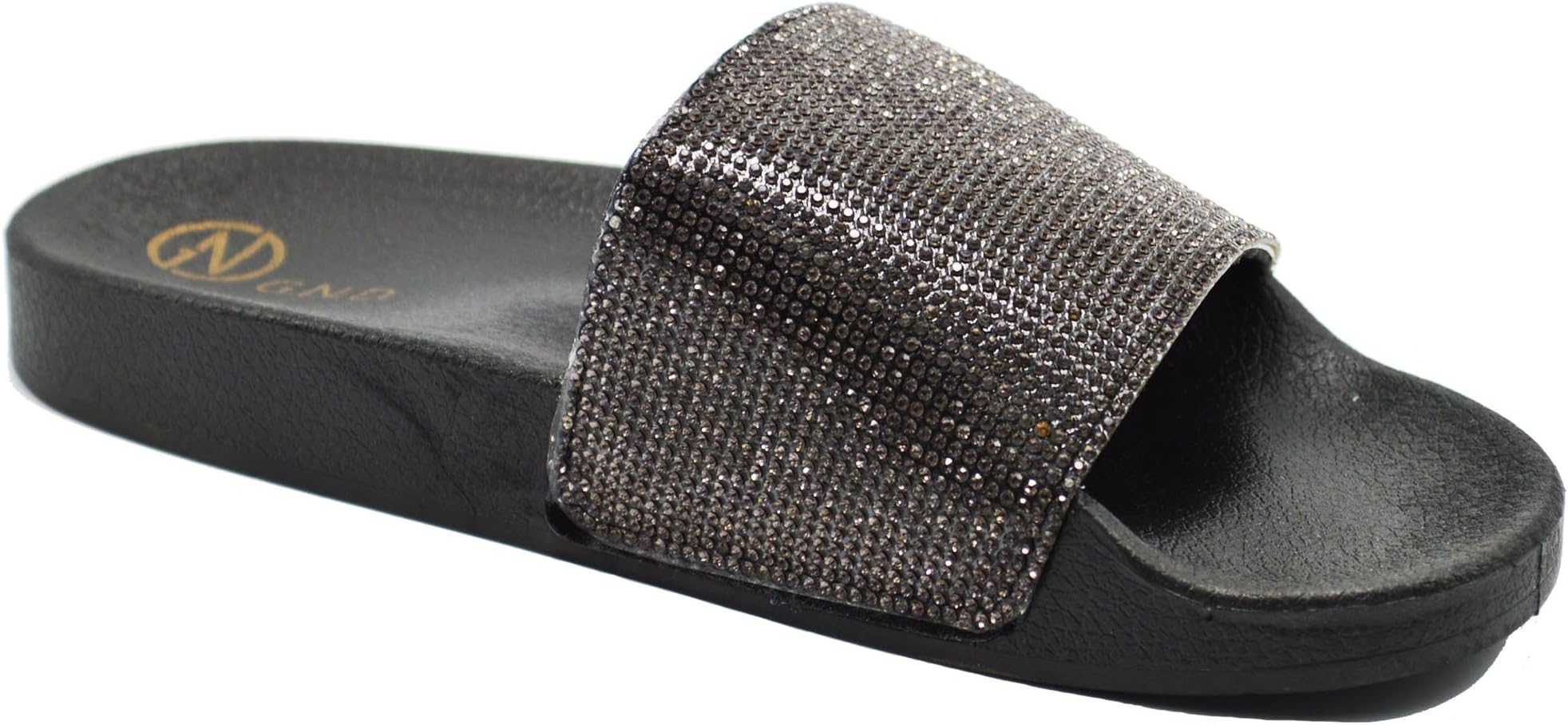 Golden Road G.N.D Women's Fancy Slipper Slide Sandal #295 (7, Black)