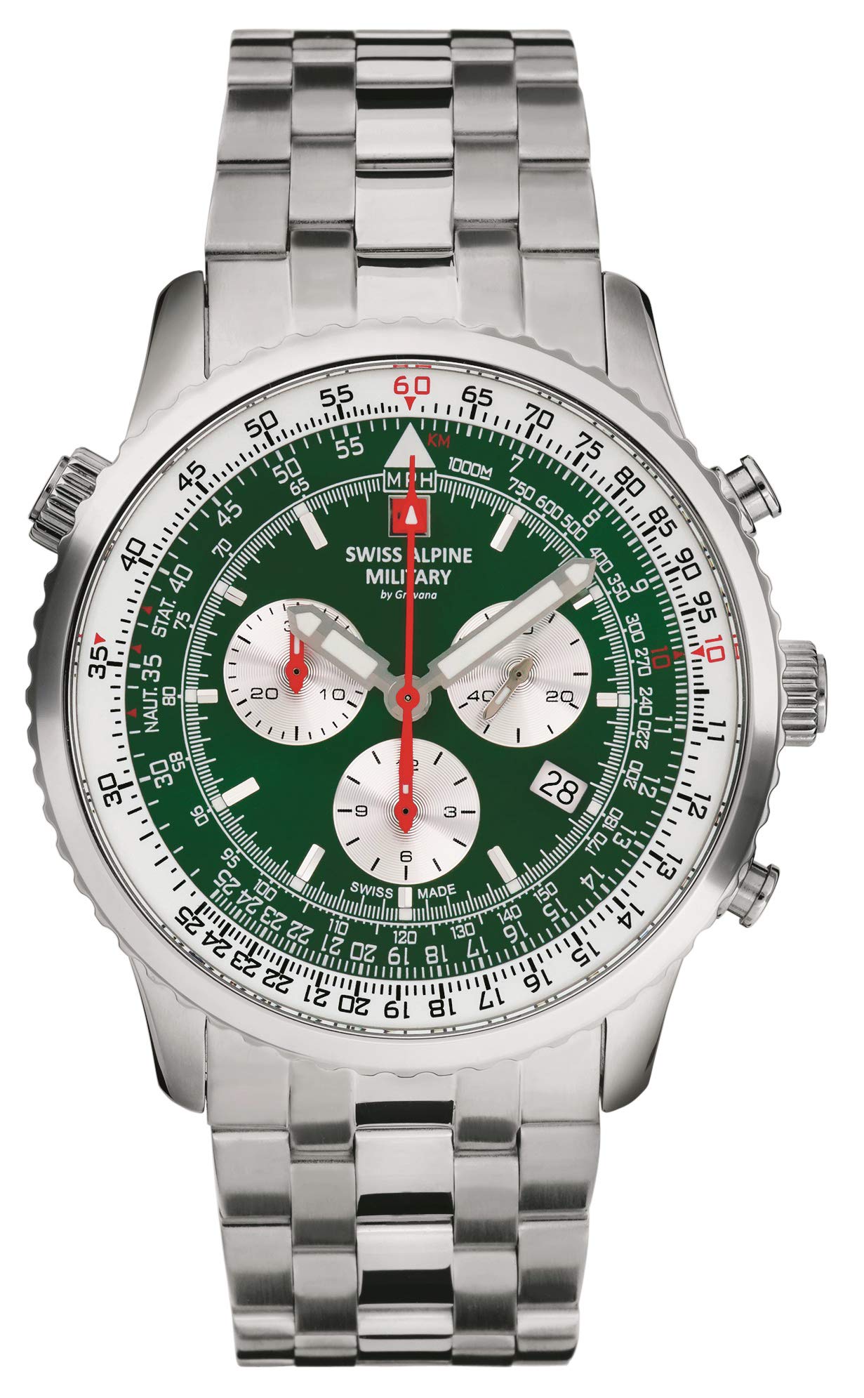 Swiss Alpine Military Montre analogique à Quartz 7078.9 en Acier Inoxydable pour Homme