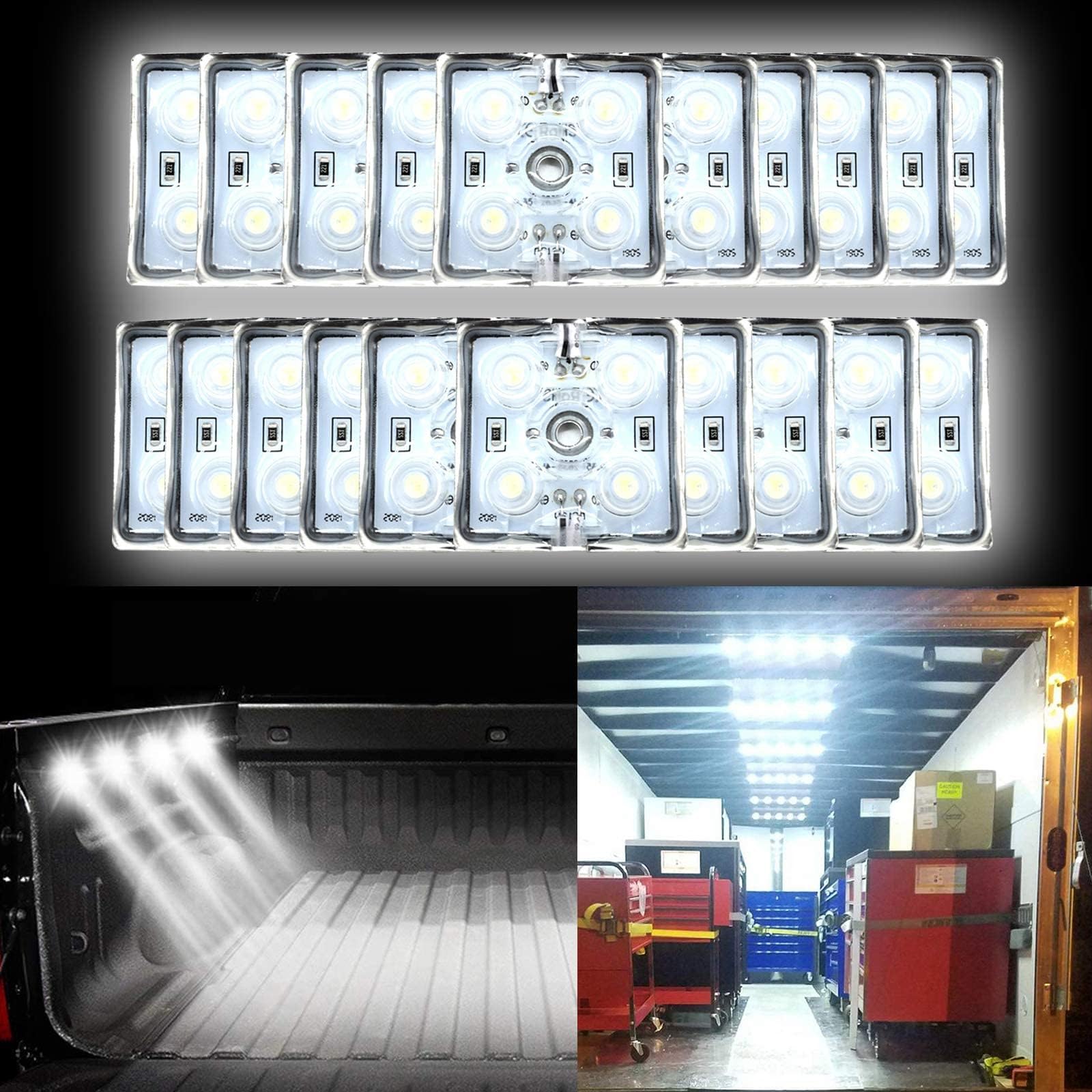 80 LEDs led light bar Van Interior Light Kits, LED Ceiling Lights Kit for Van RV Boats Caravans Trailers Lorries Sprinter Ducato Transit (20 Modules, White)