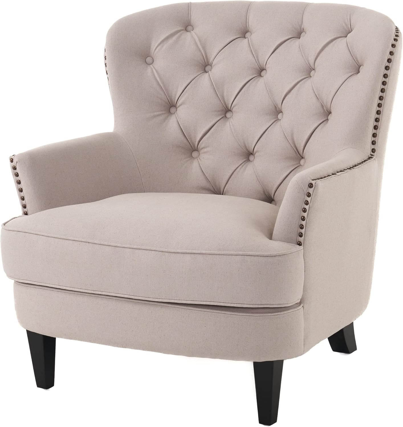 Christopher Knight Home Tafton Tufted Fabric Club Chair, Natural Home & Kitchen