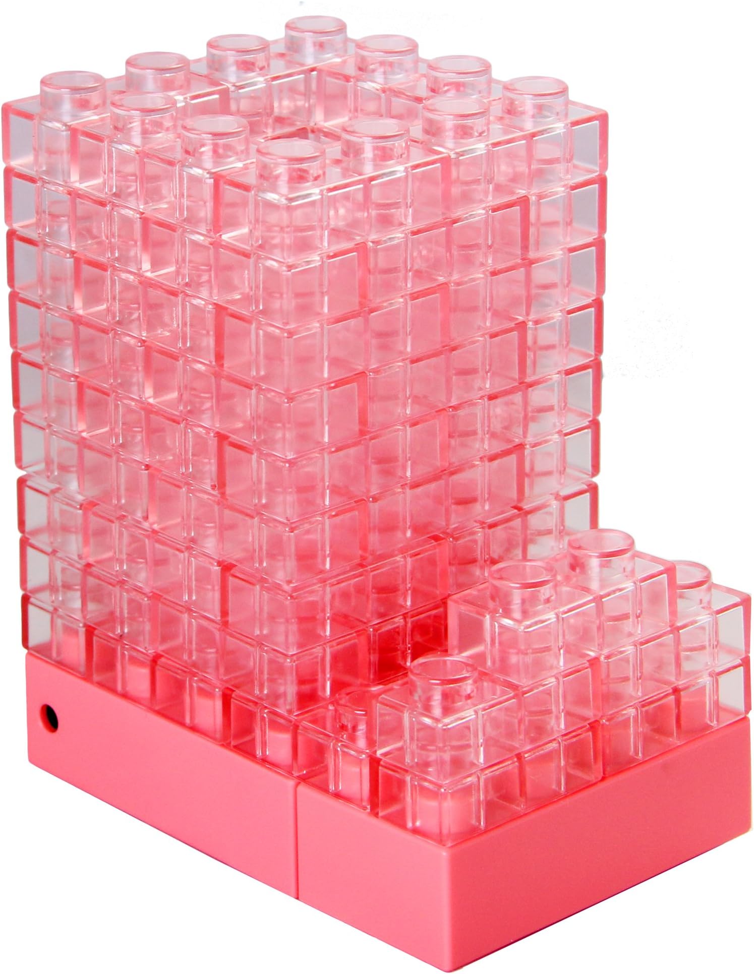 3-in-1 Small Brick Pen Holder / Phone Stand, with Light Effect (Pink)