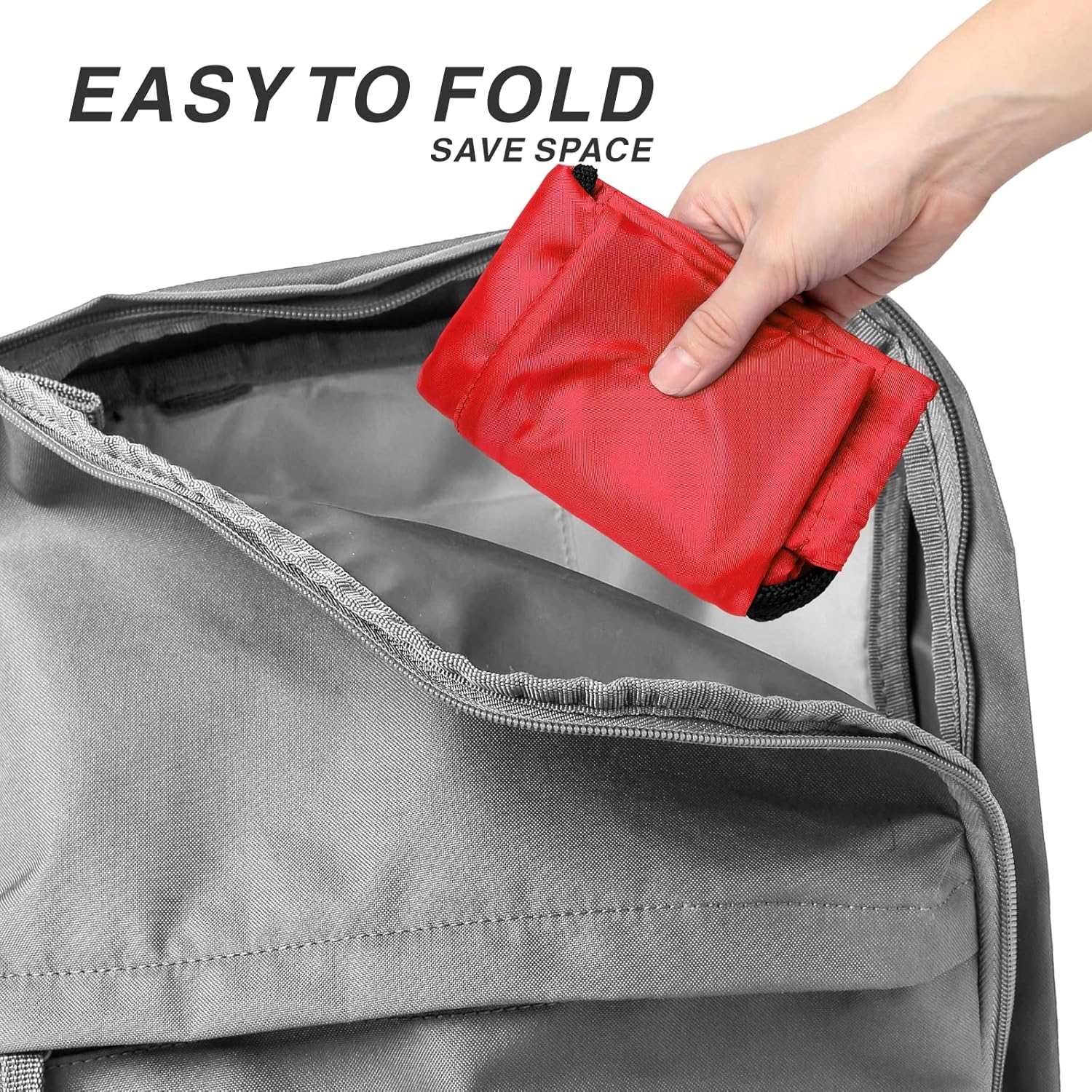 Drawstring Backpack, AirBuyW 210D Nylon Foldable Sports Gym Drawstring Tote Bag pack Sack W Zipper Side Pocket For Men Women Red : Clothing, Shoes & Jewelry