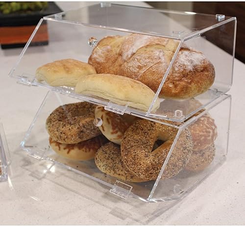 Miniatura 5 de Ikee Design Estuche apilable de acrílico para panadería exhibidor de contenedor de repostería organizador de almacenamiento para bagels pan y