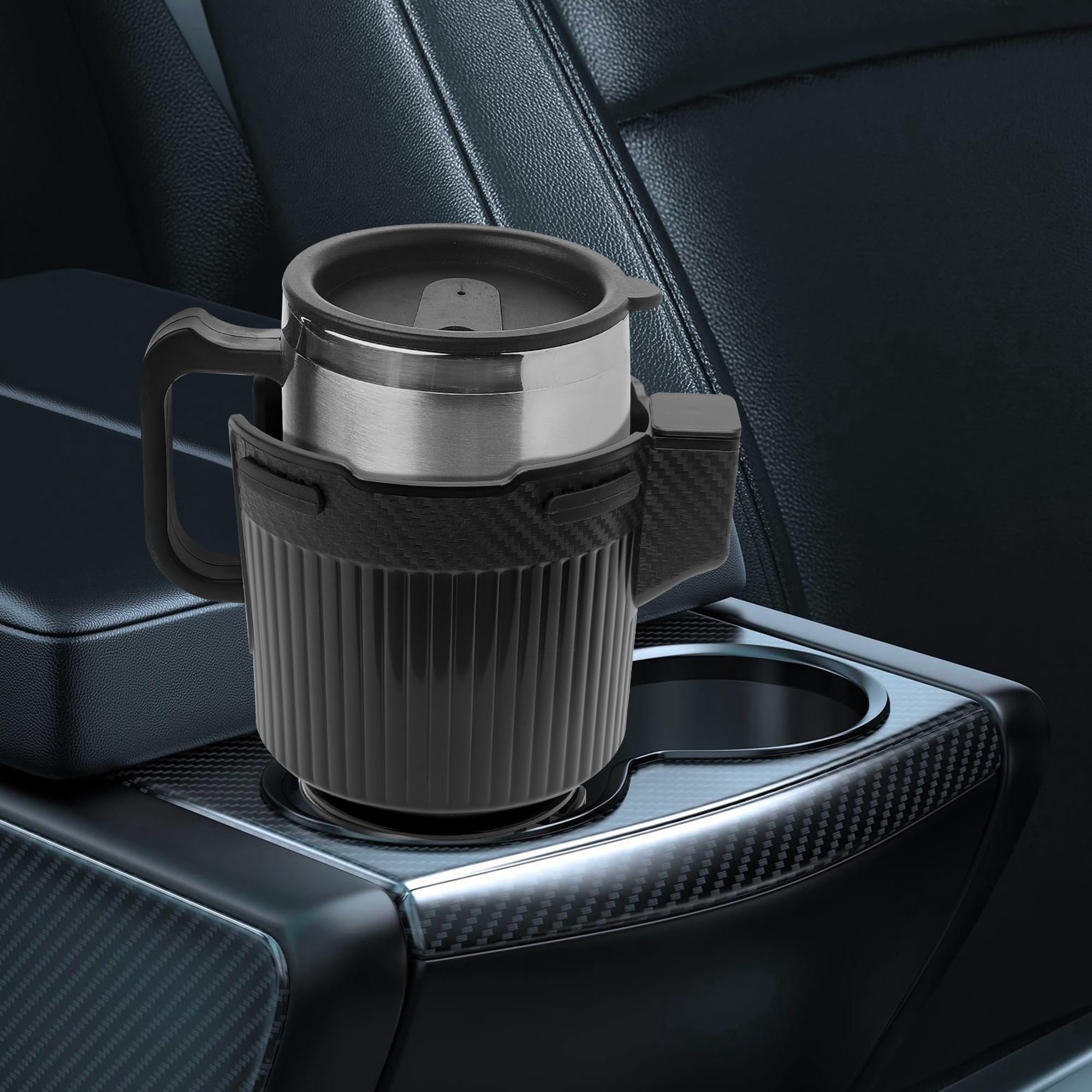 Portabicchieri per Auto,Portabevande per Auto Regolabile Car Cup Holderr con Base Espandibile, Compatibile con Stanley, Bottiglie, Bevande, Tazza di Caffè (7,5-11,2 cm)