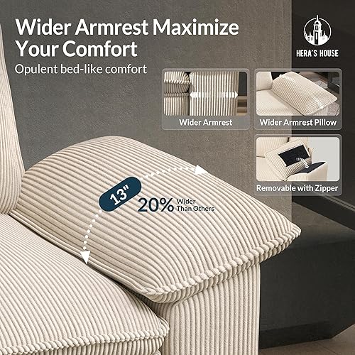 Miniatura 3 de HERA'S HOUSE Juego de sofás seccionales modulares de 3 piezas, juego de sofá de gran tamaño con sofás de dos plazas y sillón, cómodos sofás nube con