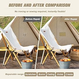 OAZ 4 x 79 inch Canvas Repair Patches Fabric Patch Self-Adhesive Canvas Repair Tape Waterproof Outdoor Gear Patch Kit for Boat Cover Awning Sofa Chair Couch Tent Bag (Brown)